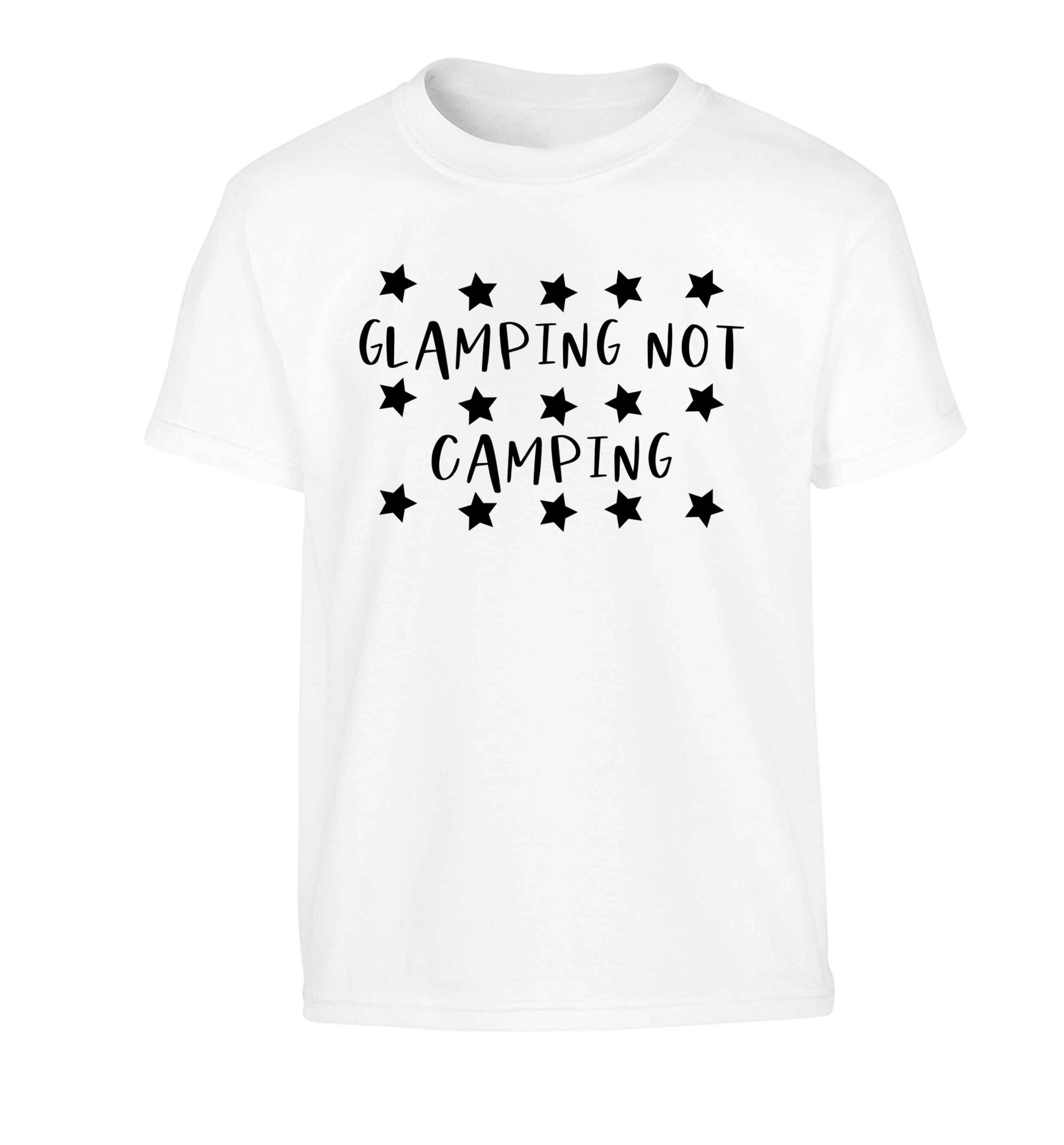 Glamping not camping Children's white Tshirt 12-13 Years