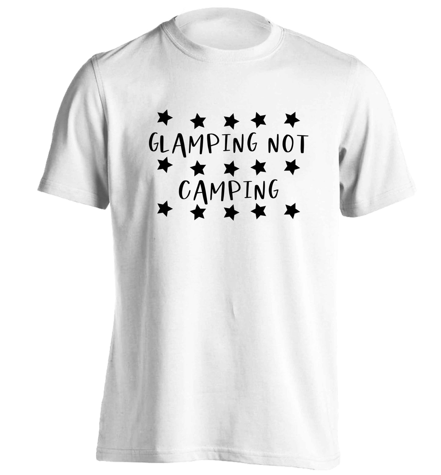 Glamping not camping adults unisex white Tshirt 2XL