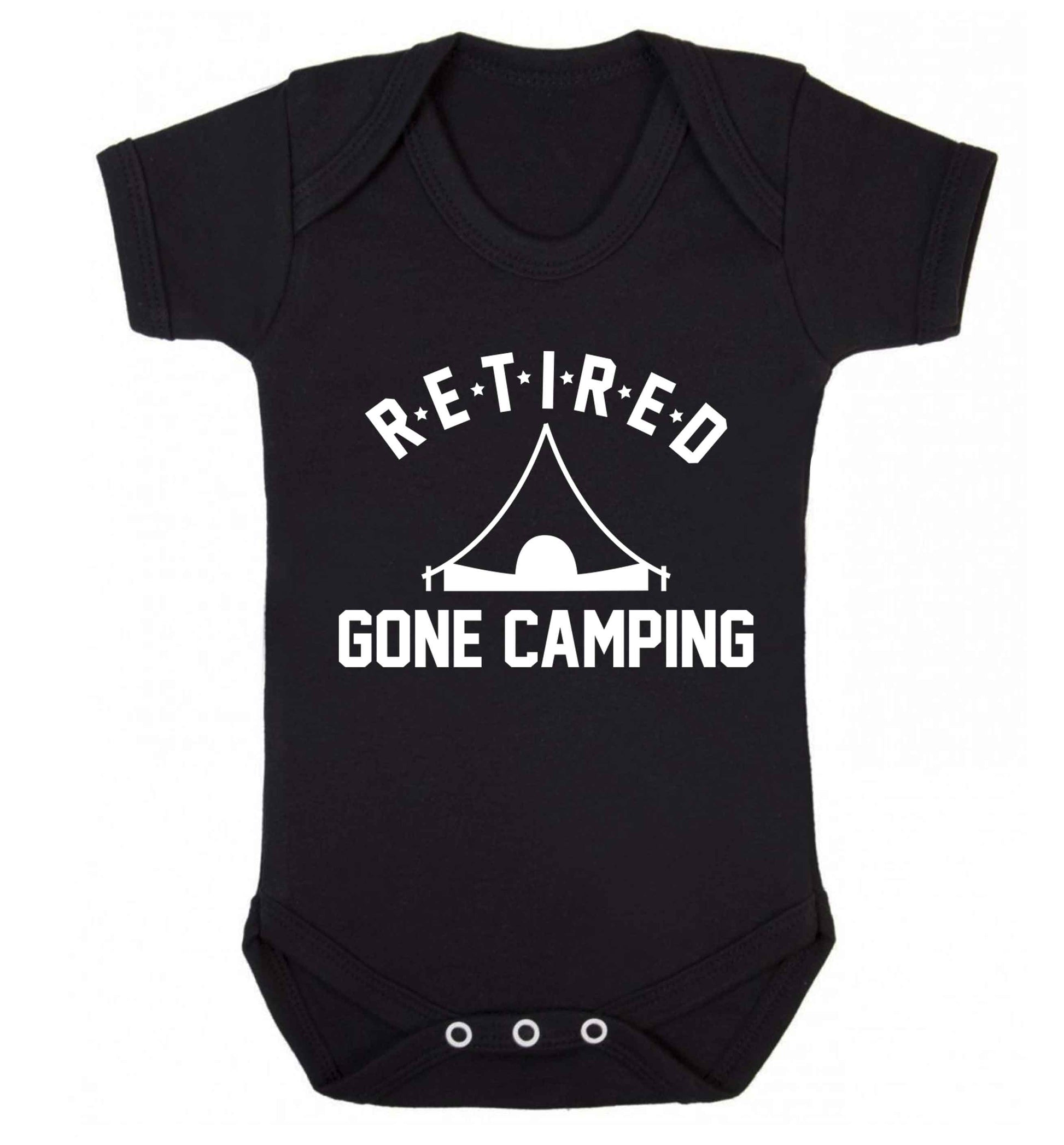 Retired gone camping Baby Vest black 18-24 months