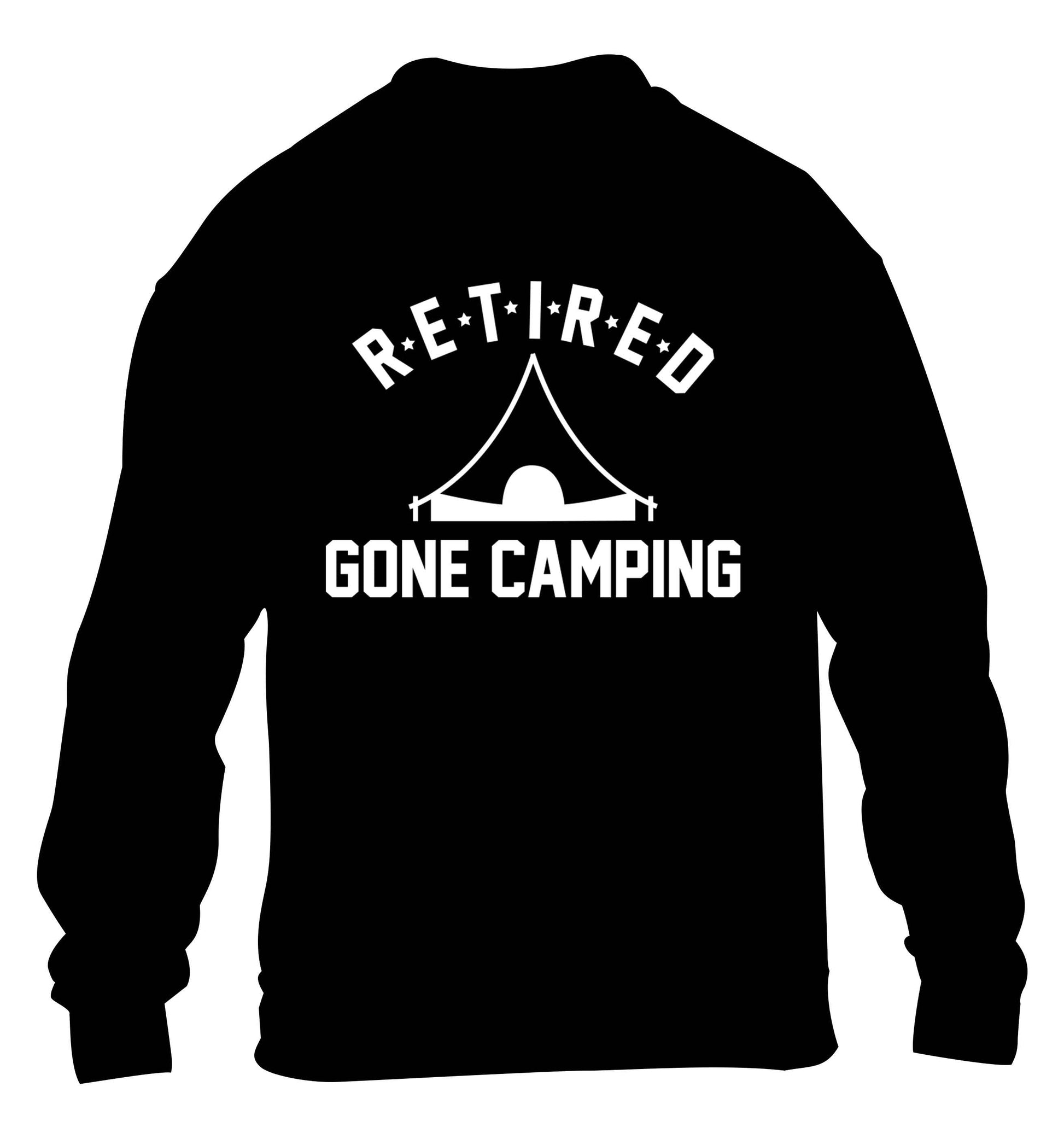 Retired gone camping children's black sweater 12-13 Years