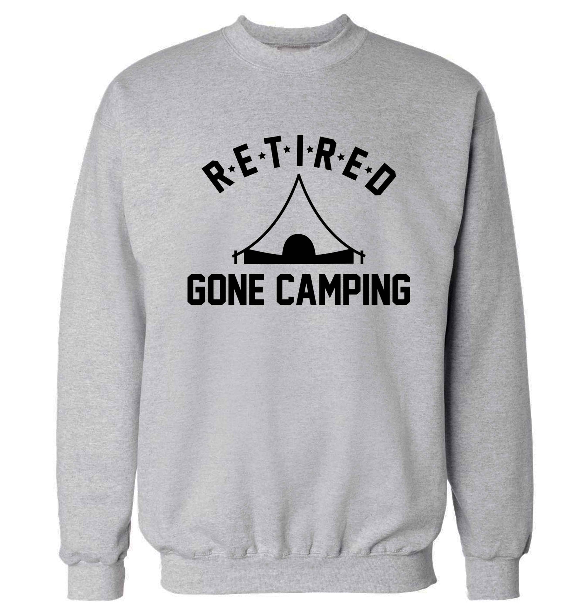 Retired gone camping Adult's unisex grey Sweater 2XL