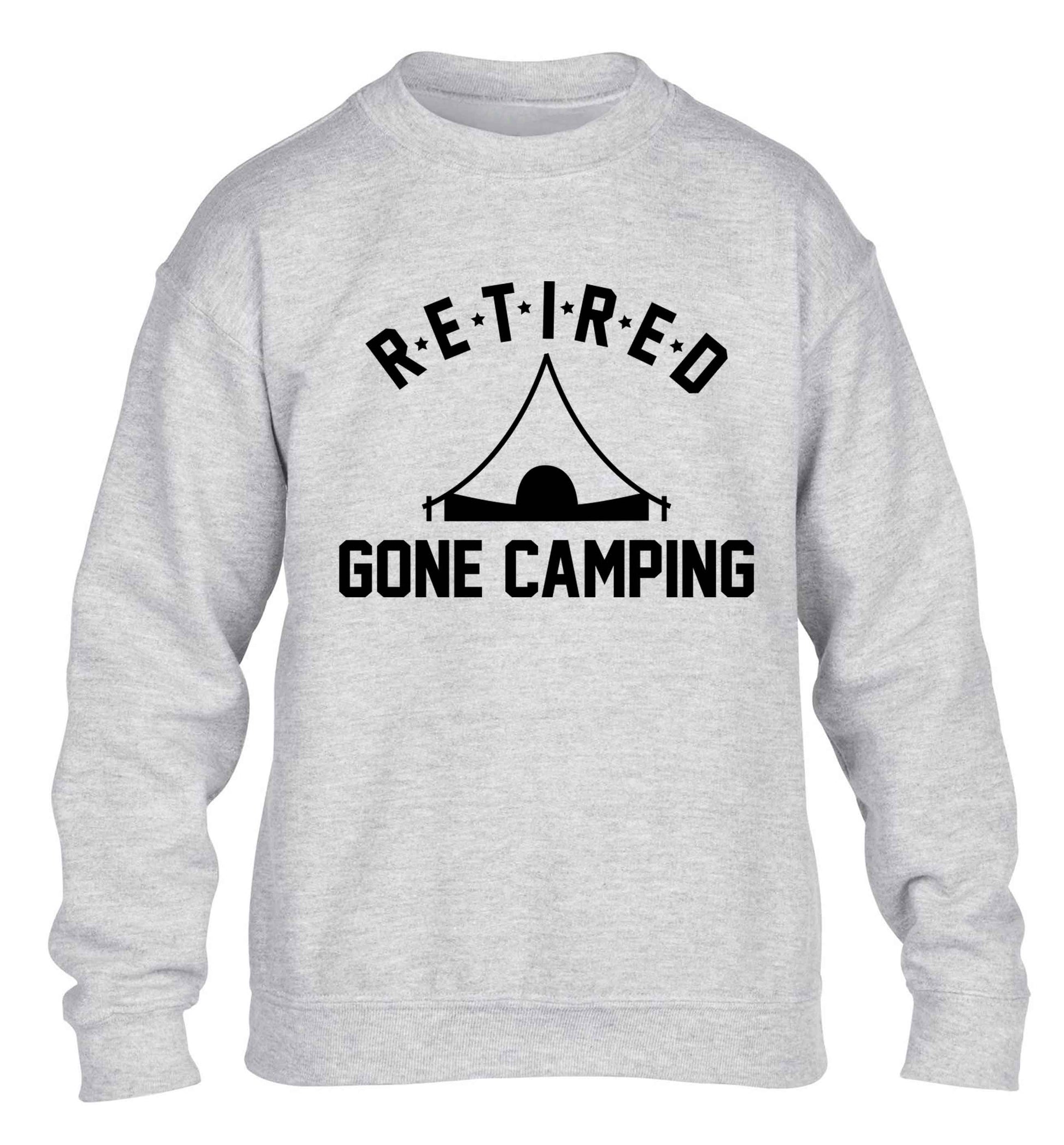 Retired gone camping children's grey sweater 12-13 Years