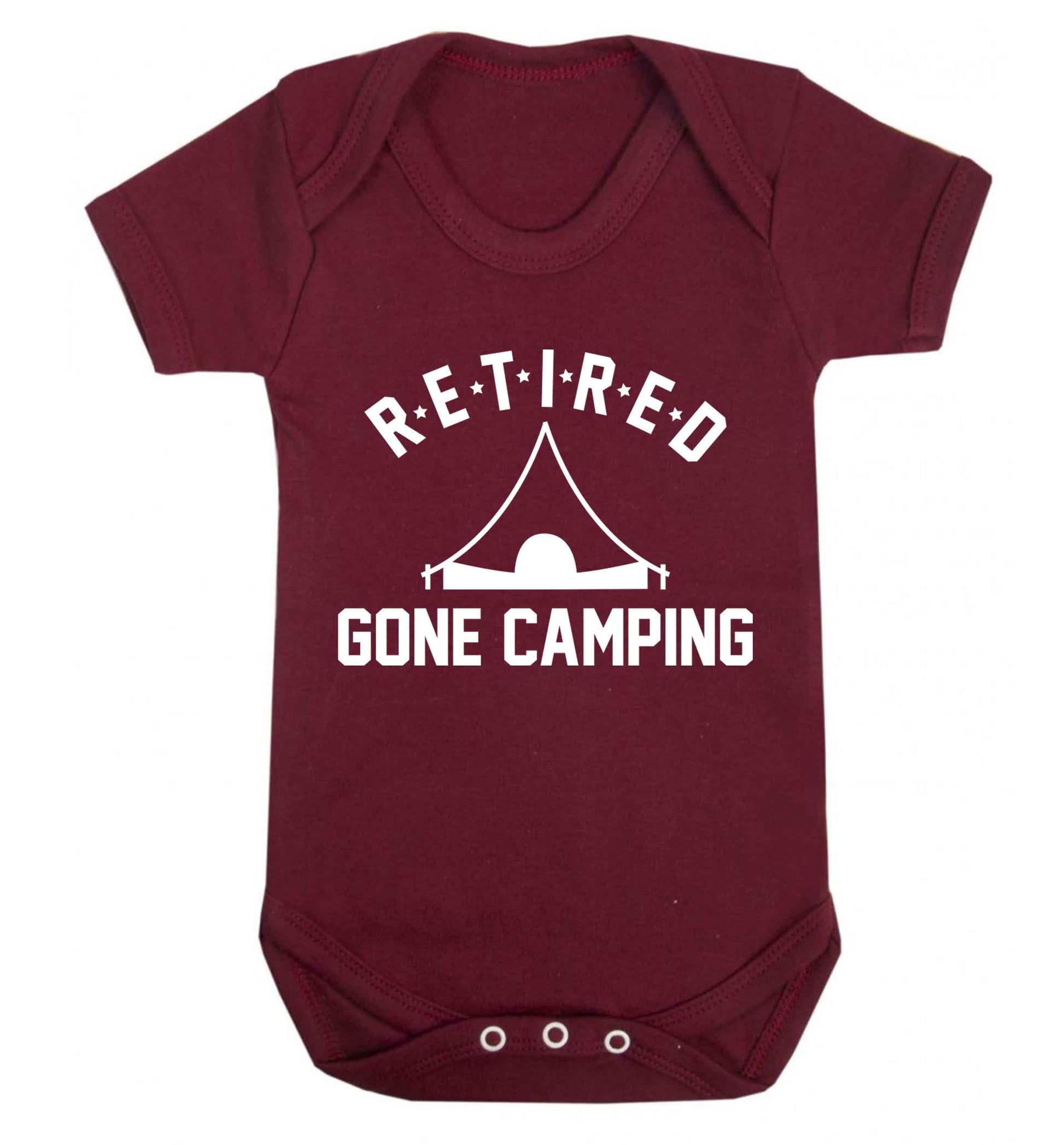 Retired gone camping Baby Vest maroon 18-24 months