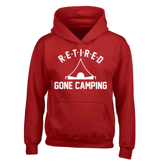 Retired gone camping children's red hoodie 12-13 Years