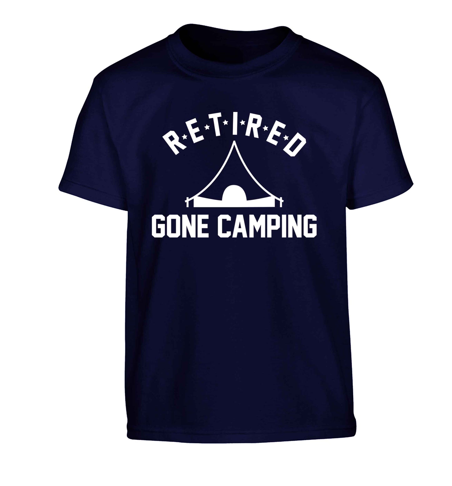 Retired gone camping Children's navy Tshirt 12-13 Years