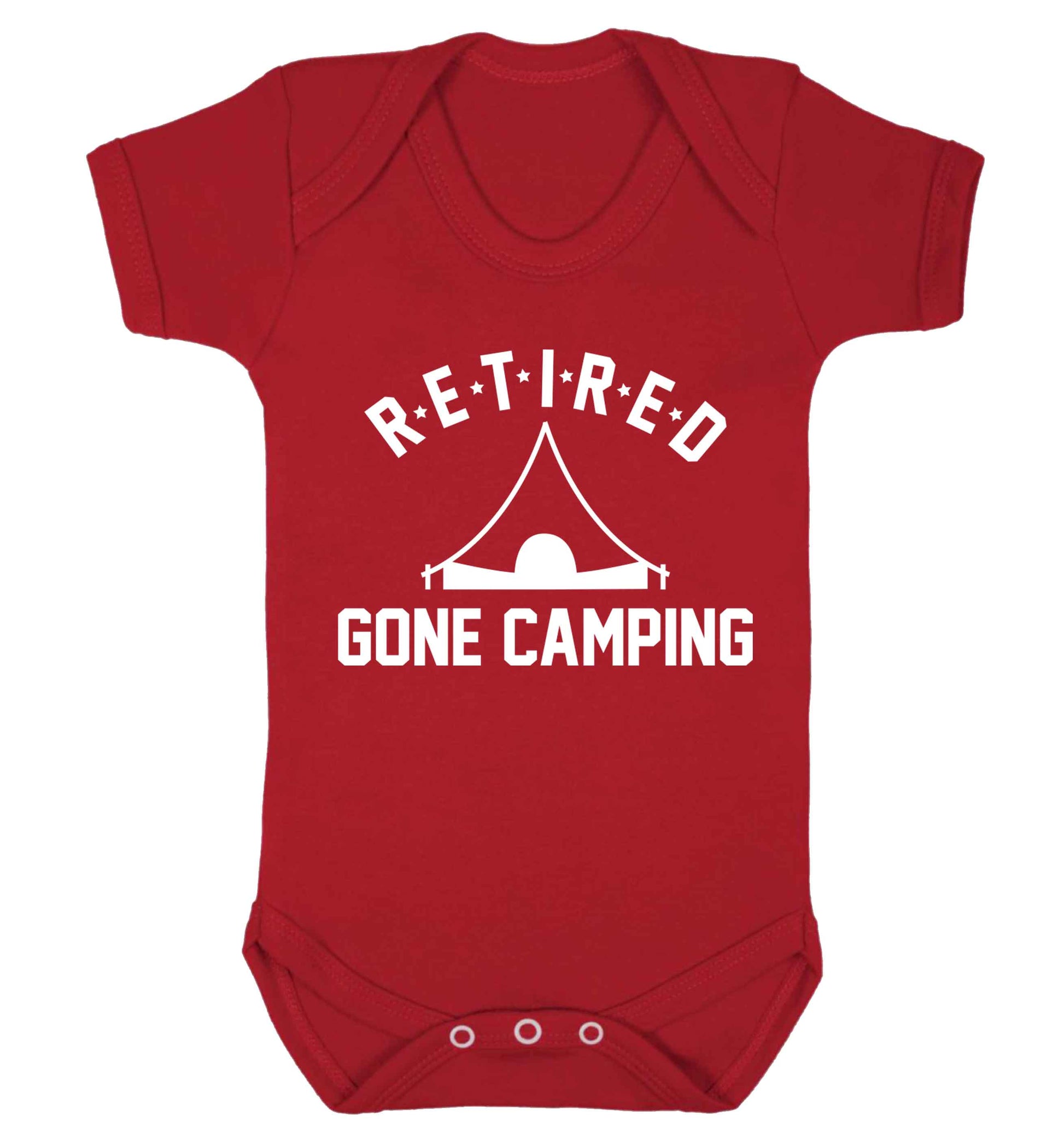 Retired gone camping Baby Vest red 18-24 months