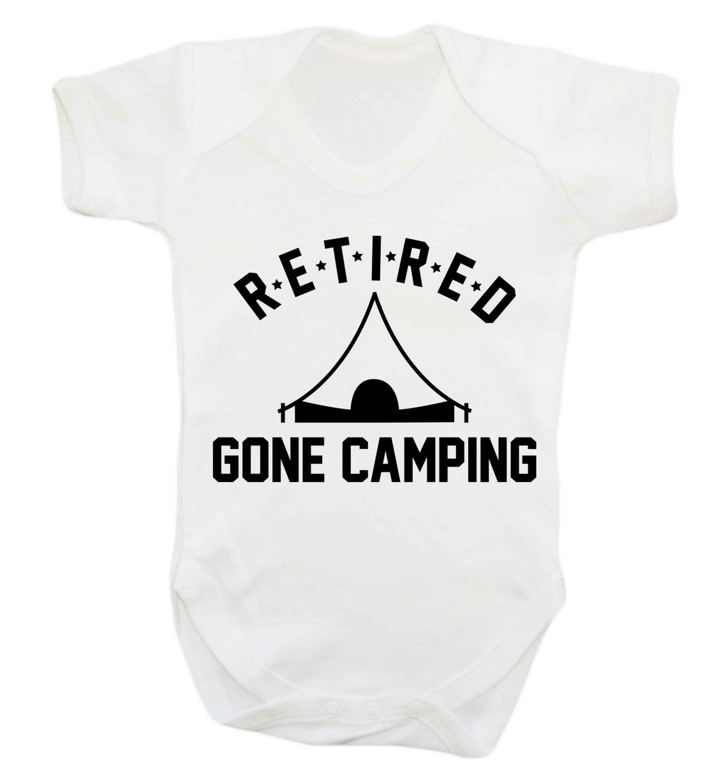 Retired gone camping Baby Vest white 18-24 months