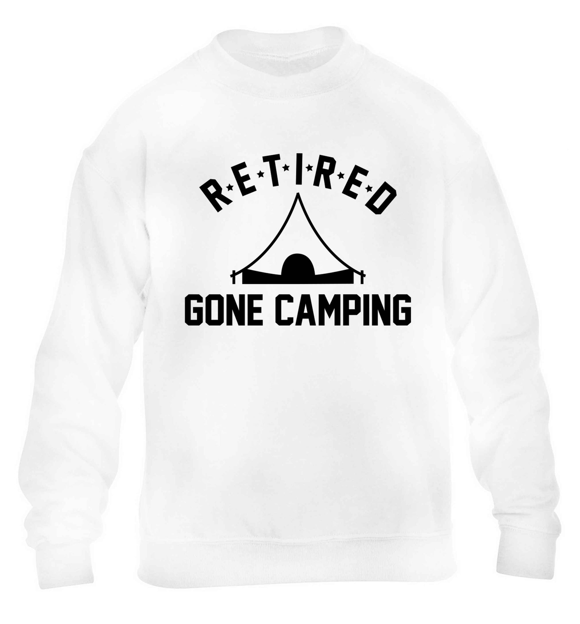 Retired gone camping children's white sweater 12-13 Years