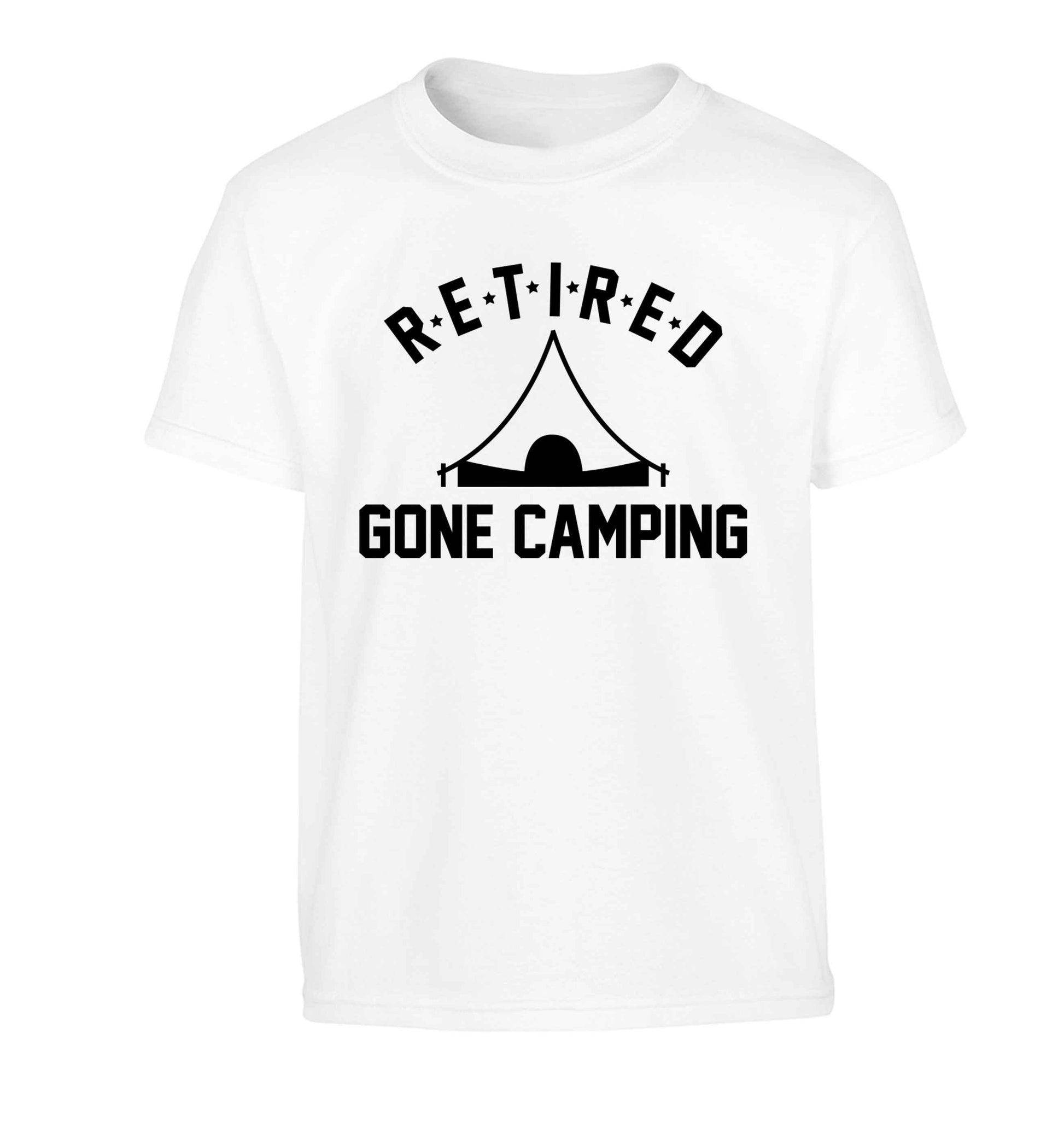 Retired gone camping Children's white Tshirt 12-13 Years