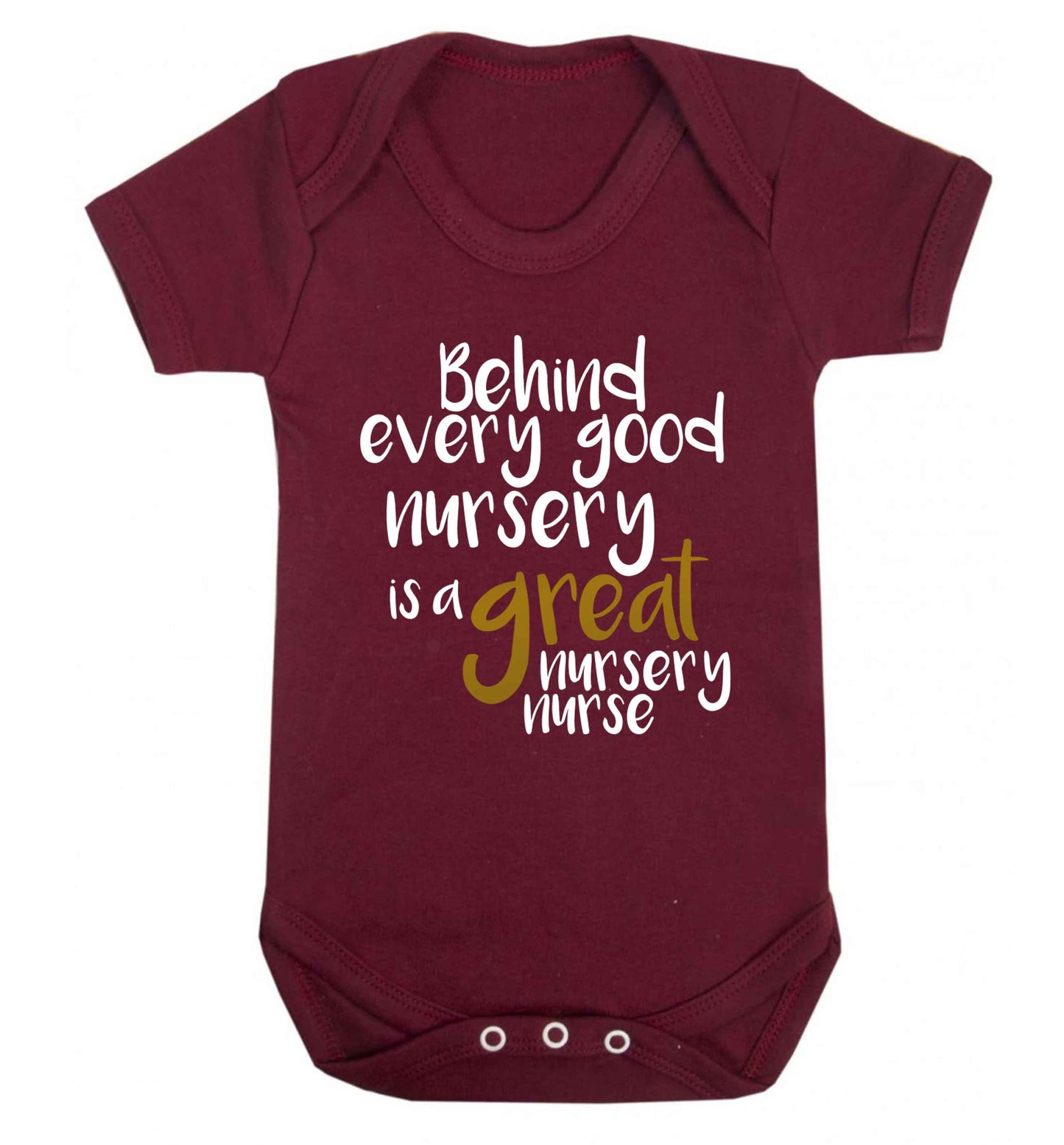 Behind every good nursery is a great nursery nurse Baby Vest maroon 18-24 months