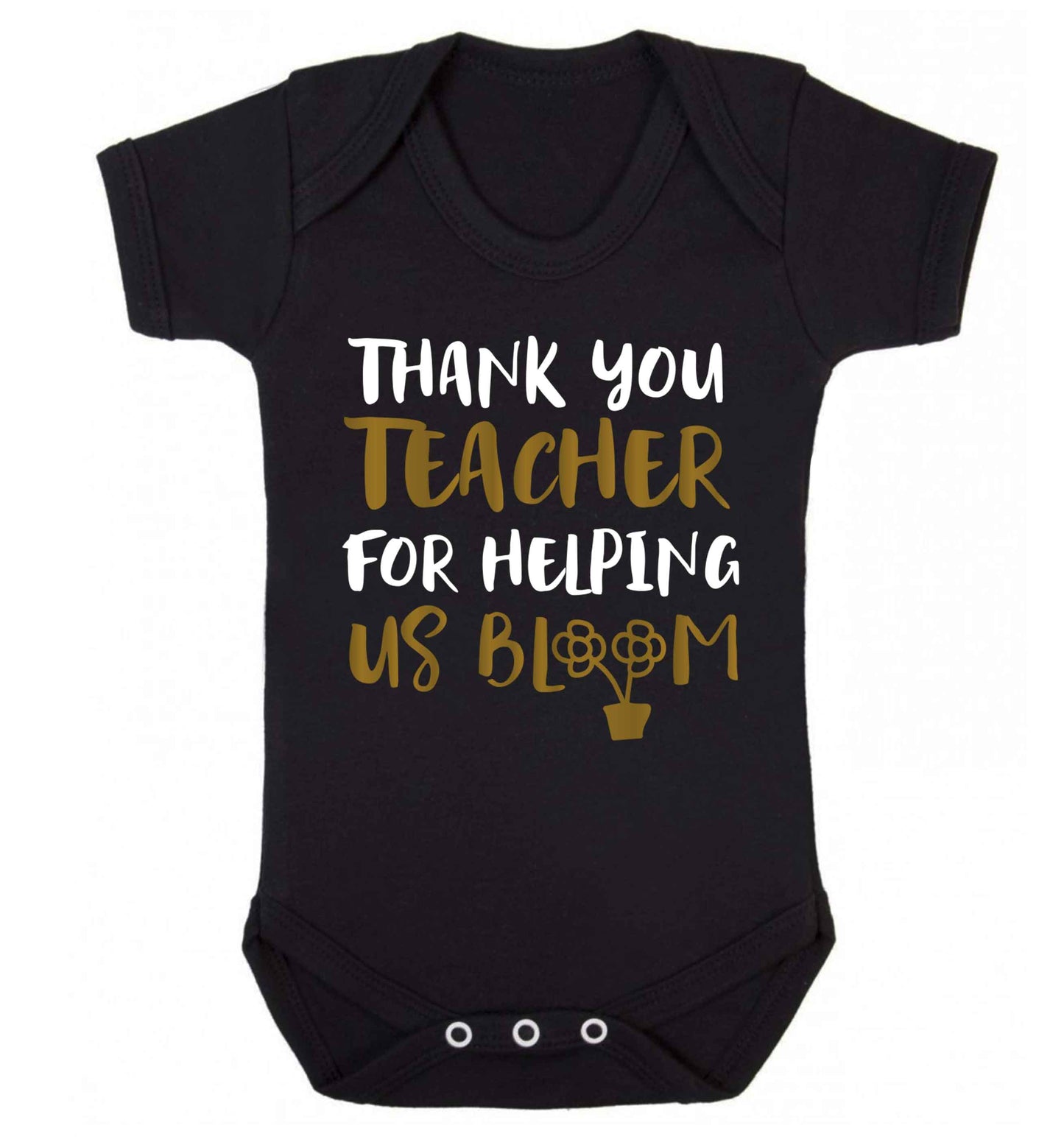 Thank you teacher for helping us bloom Baby Vest black 18-24 months