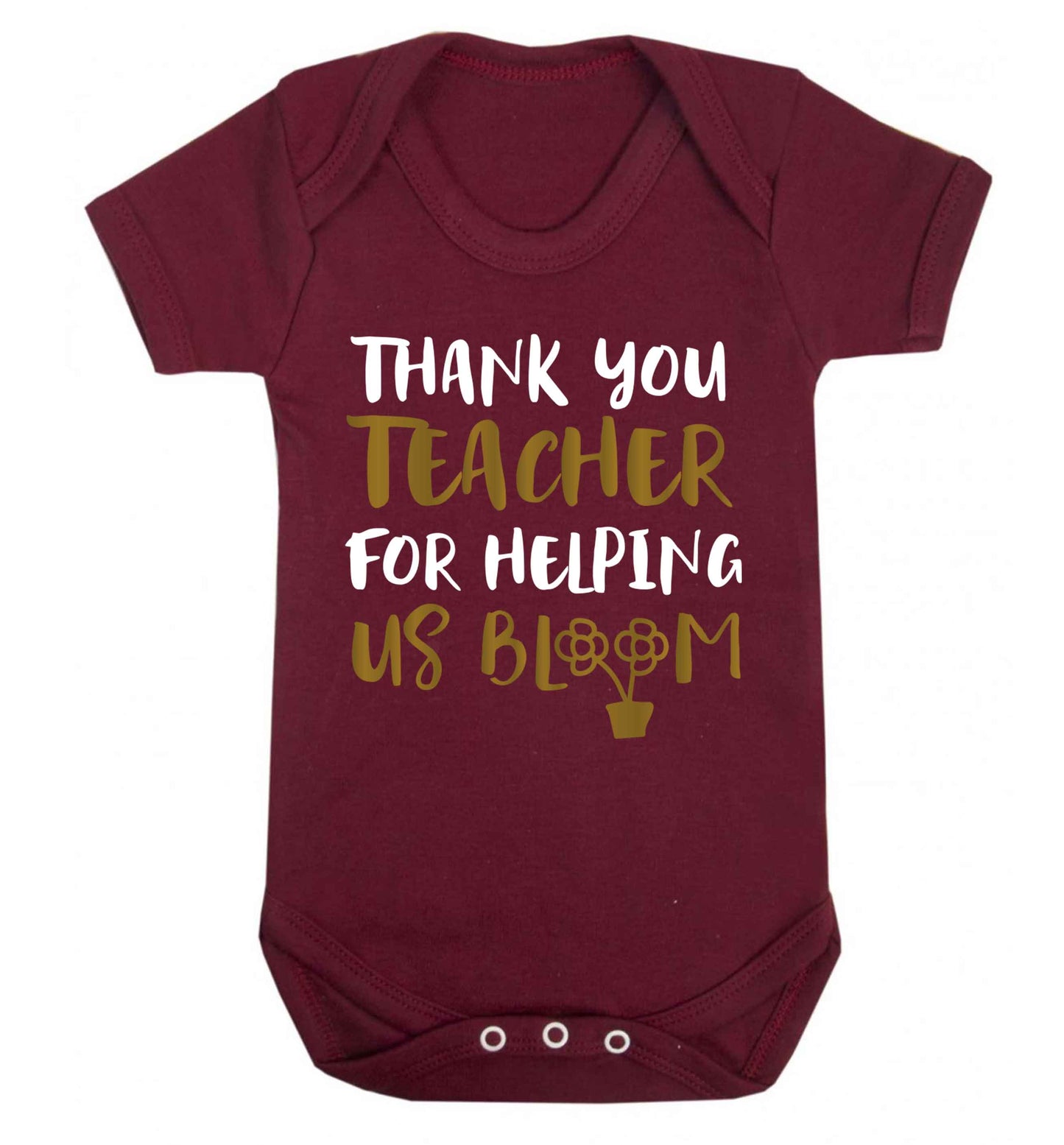 Thank you teacher for helping us bloom Baby Vest maroon 18-24 months