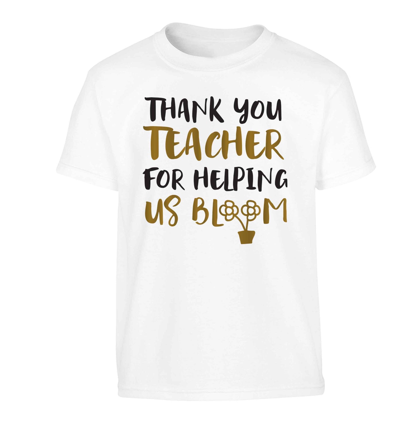 Thank you teacher for helping us bloom Children's white Tshirt 12-13 Years