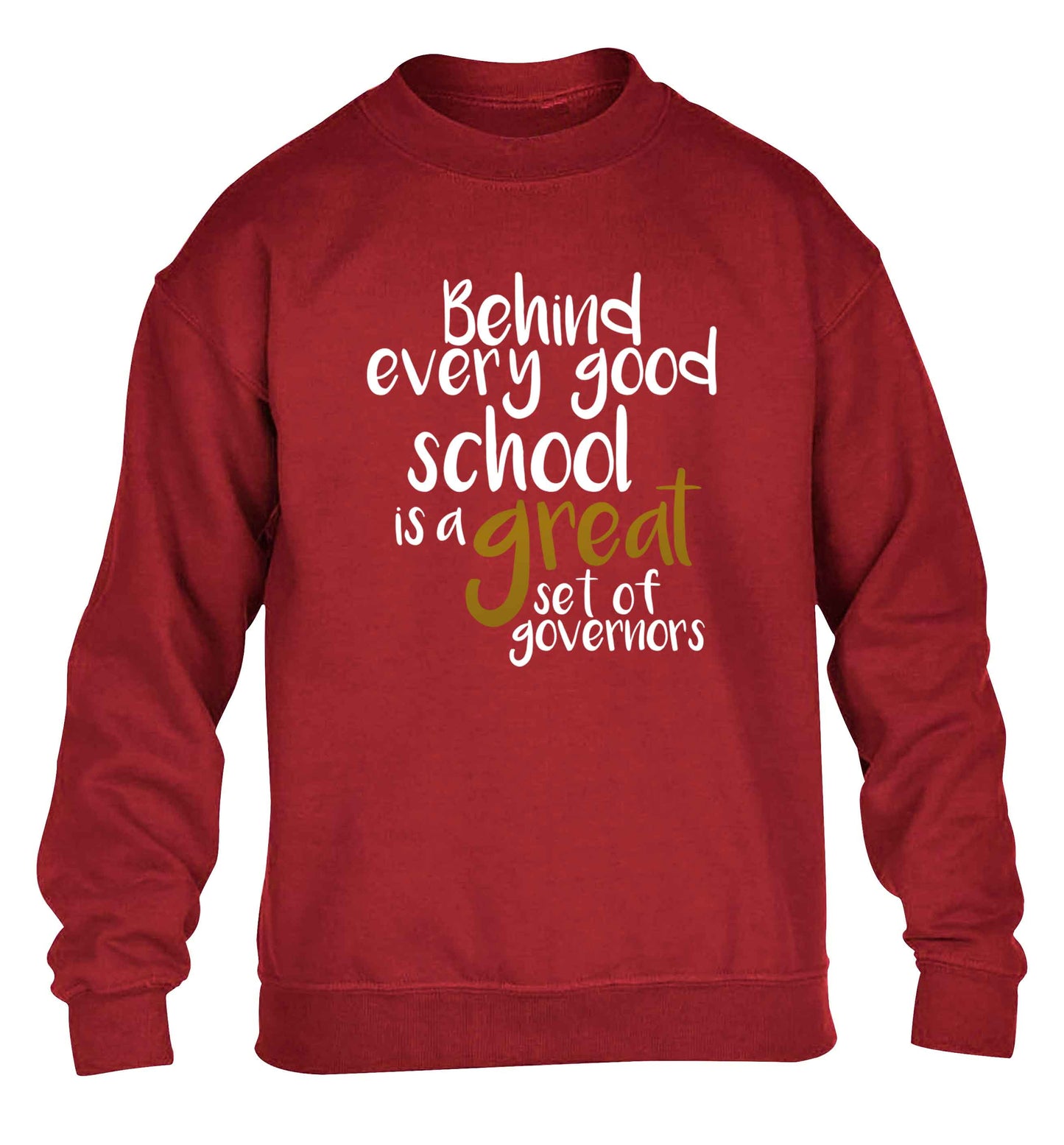 Behind every good school is a great set of governors children's grey sweater 12-13 Years