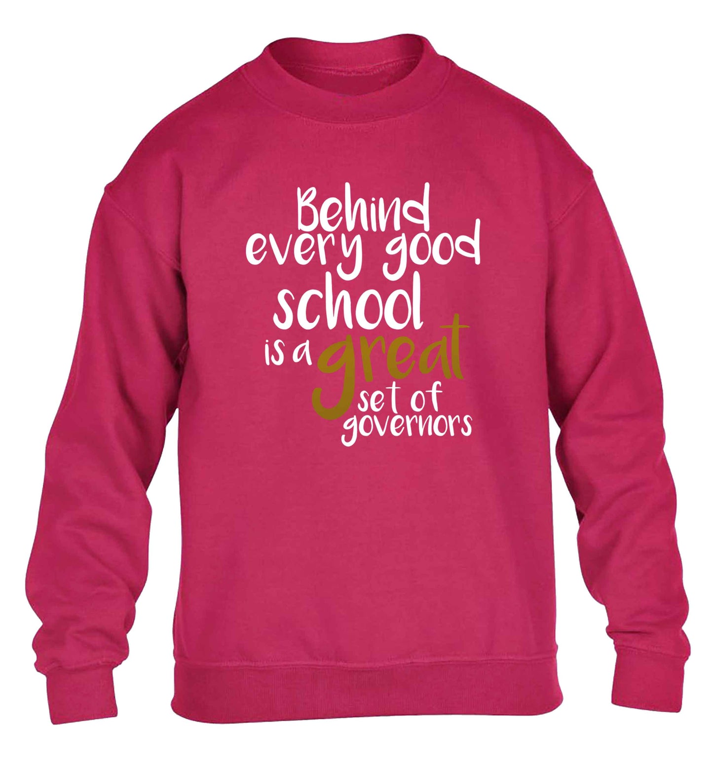 Behind every good school is a great set of governors children's pink sweater 12-13 Years