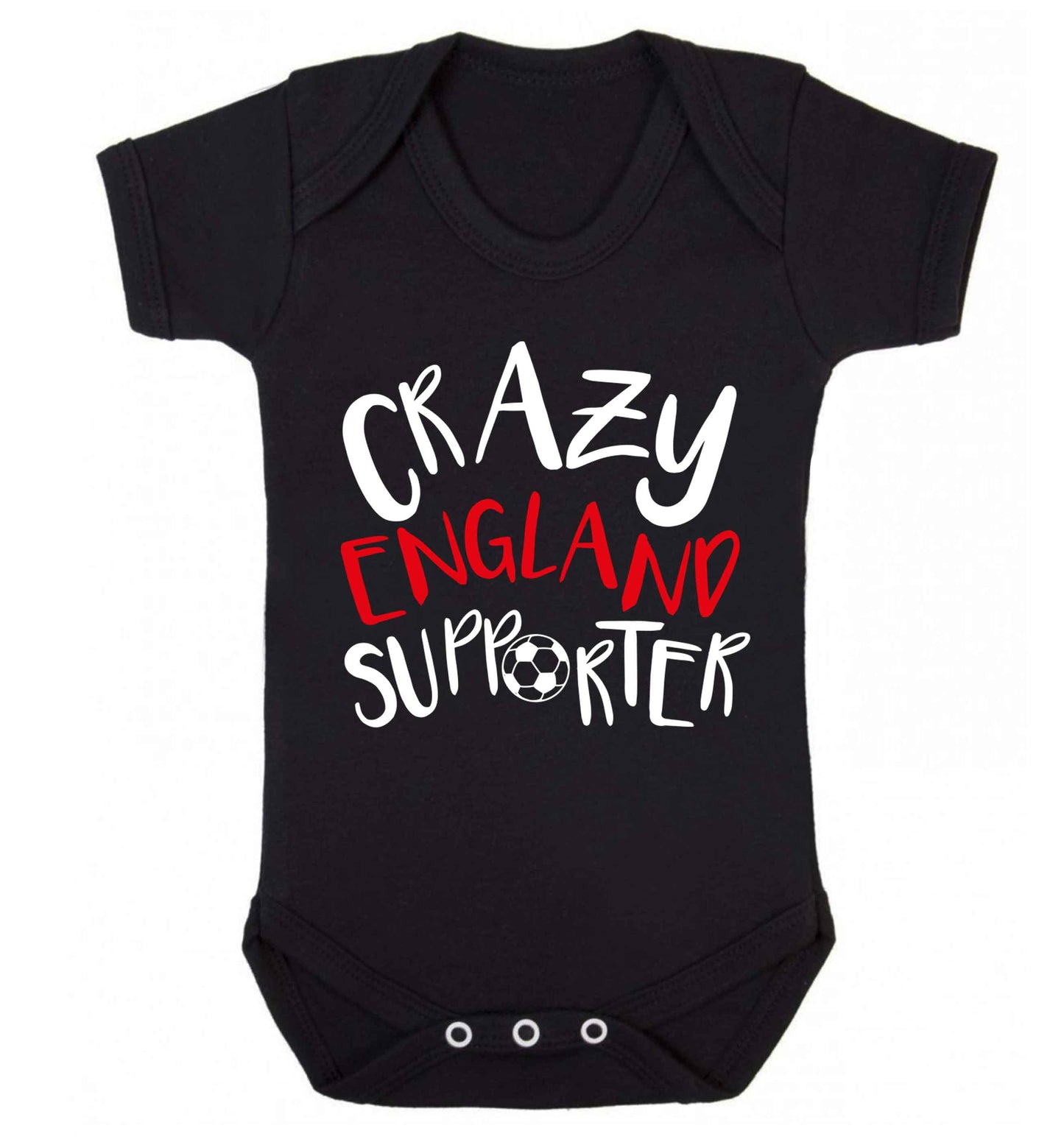 Crazy England supporter Baby Vest black 18-24 months