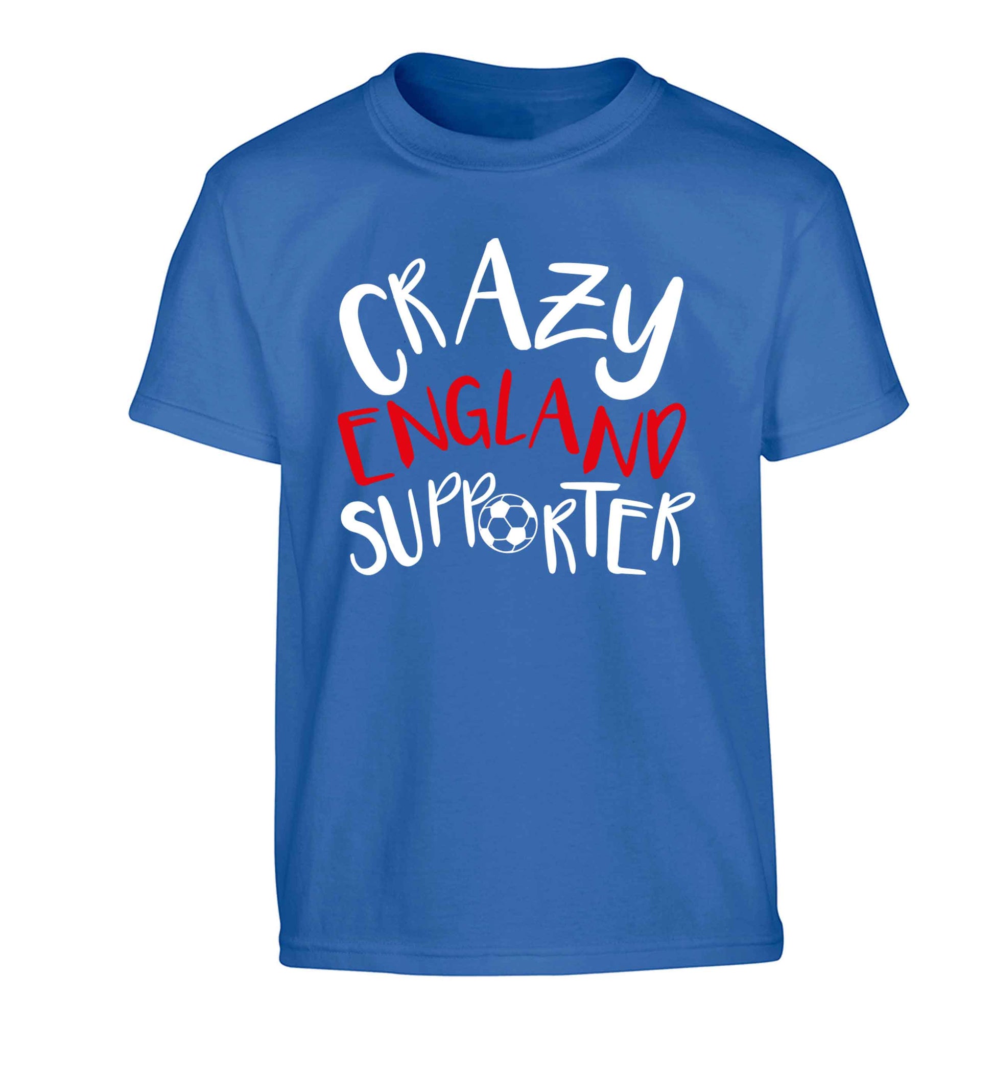 Crazy England supporter Children's blue Tshirt 12-13 Years