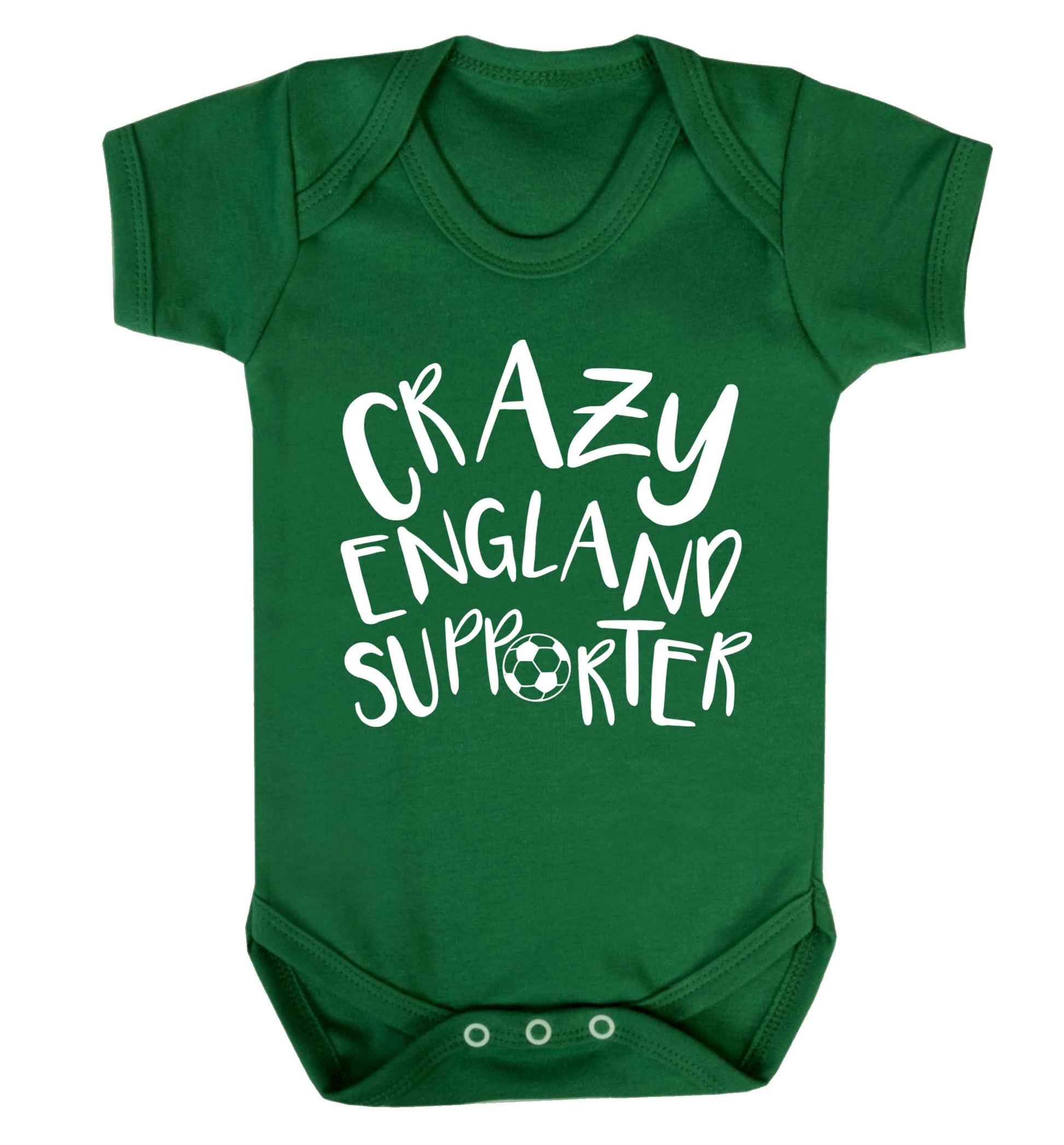 Crazy England supporter Baby Vest green 18-24 months