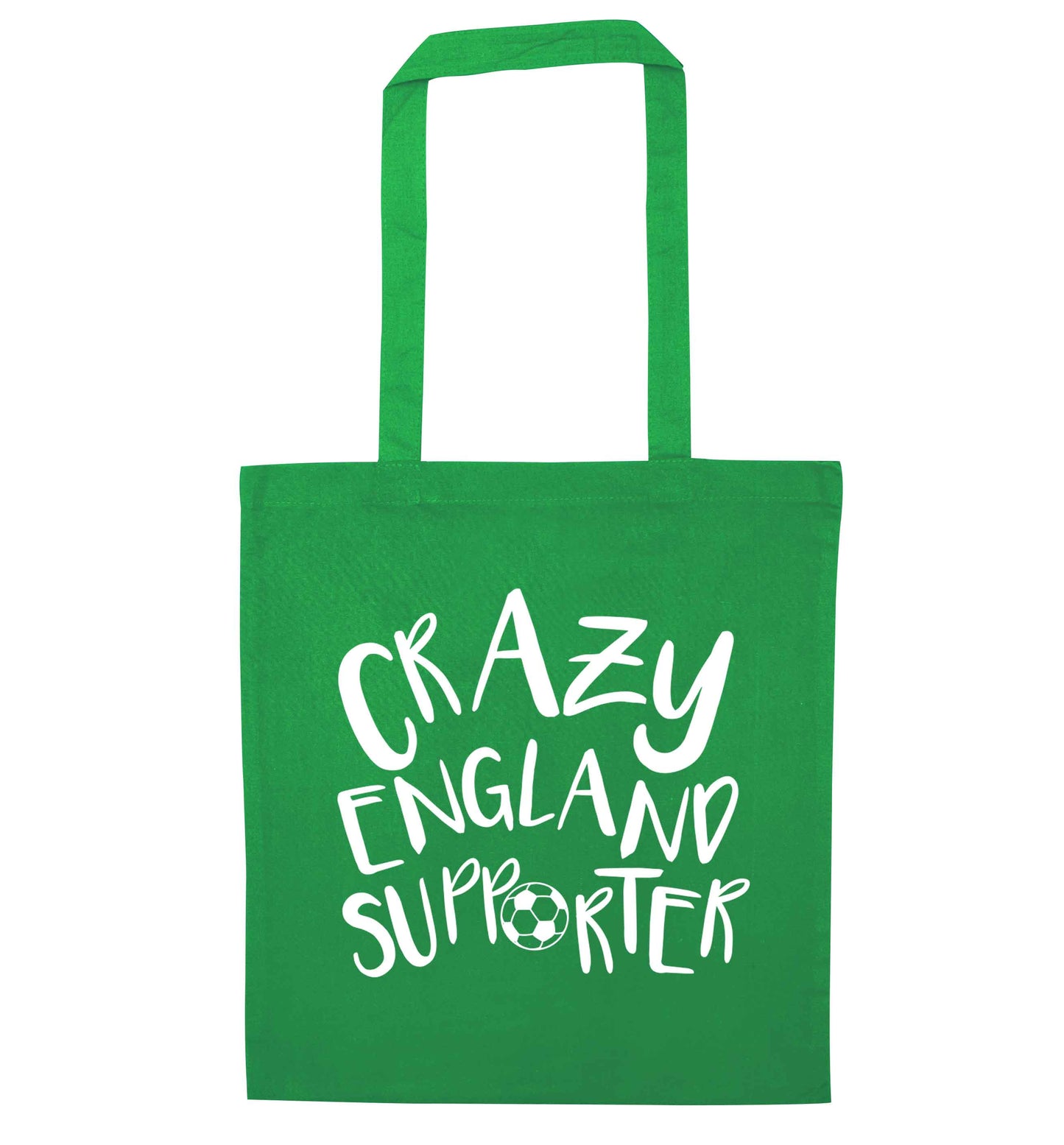Crazy England supporter green tote bag