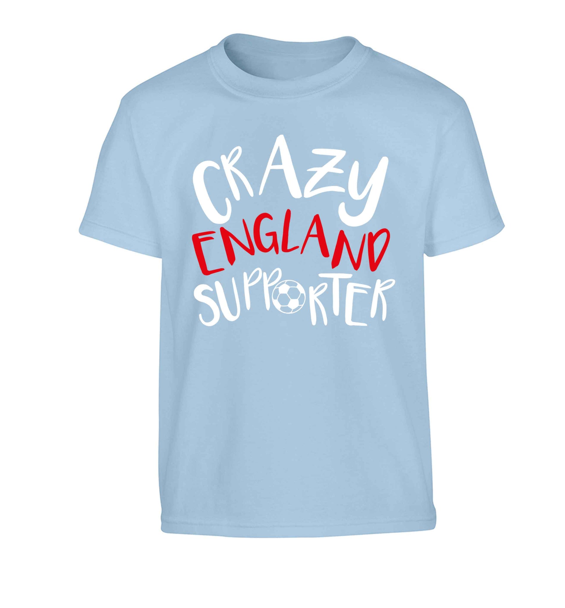 Crazy England supporter Children's light blue Tshirt 12-13 Years