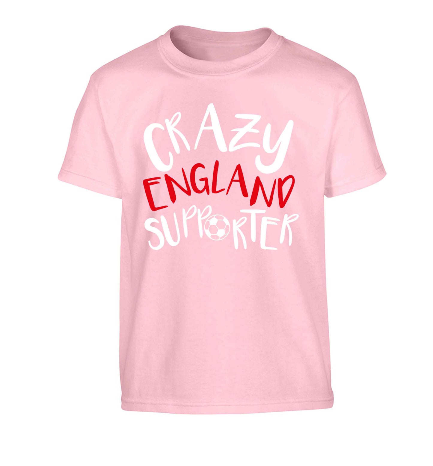 Crazy England supporter Children's light pink Tshirt 12-13 Years