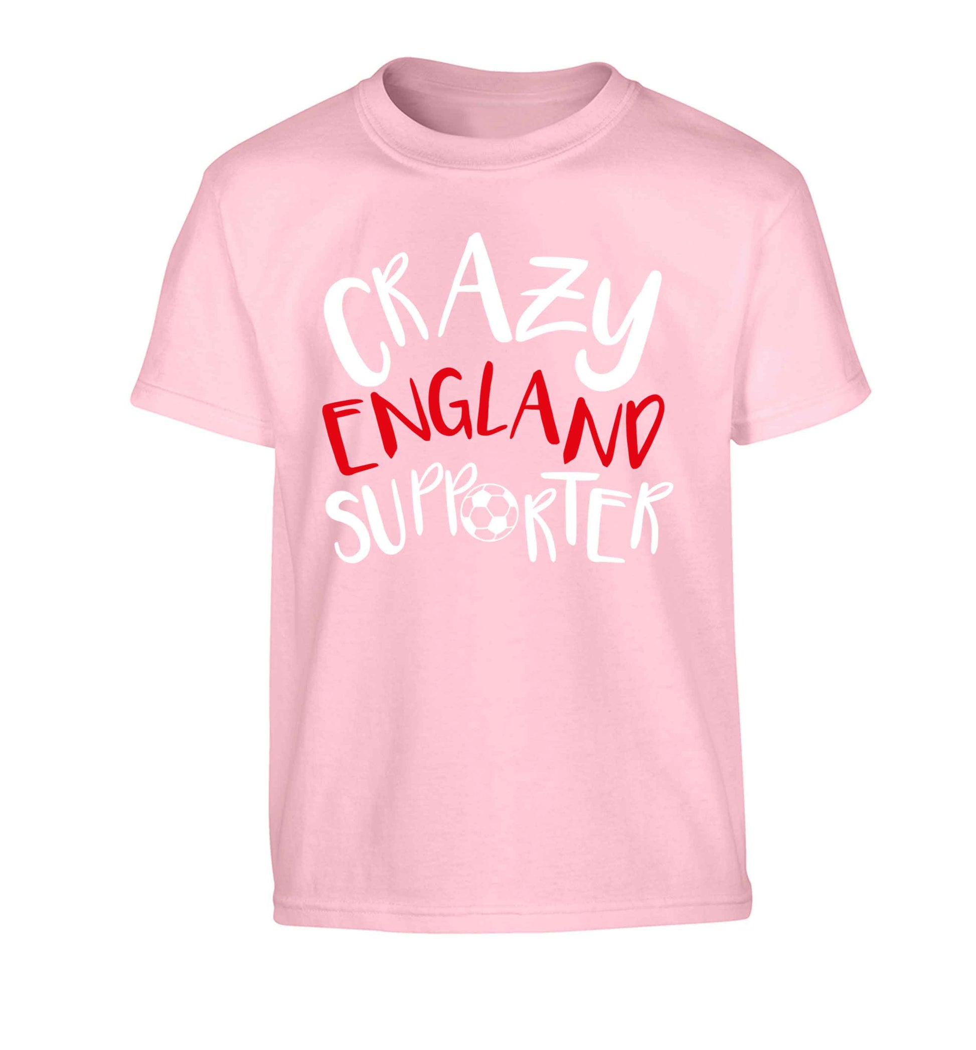 Crazy England supporter Children's light pink Tshirt 12-13 Years