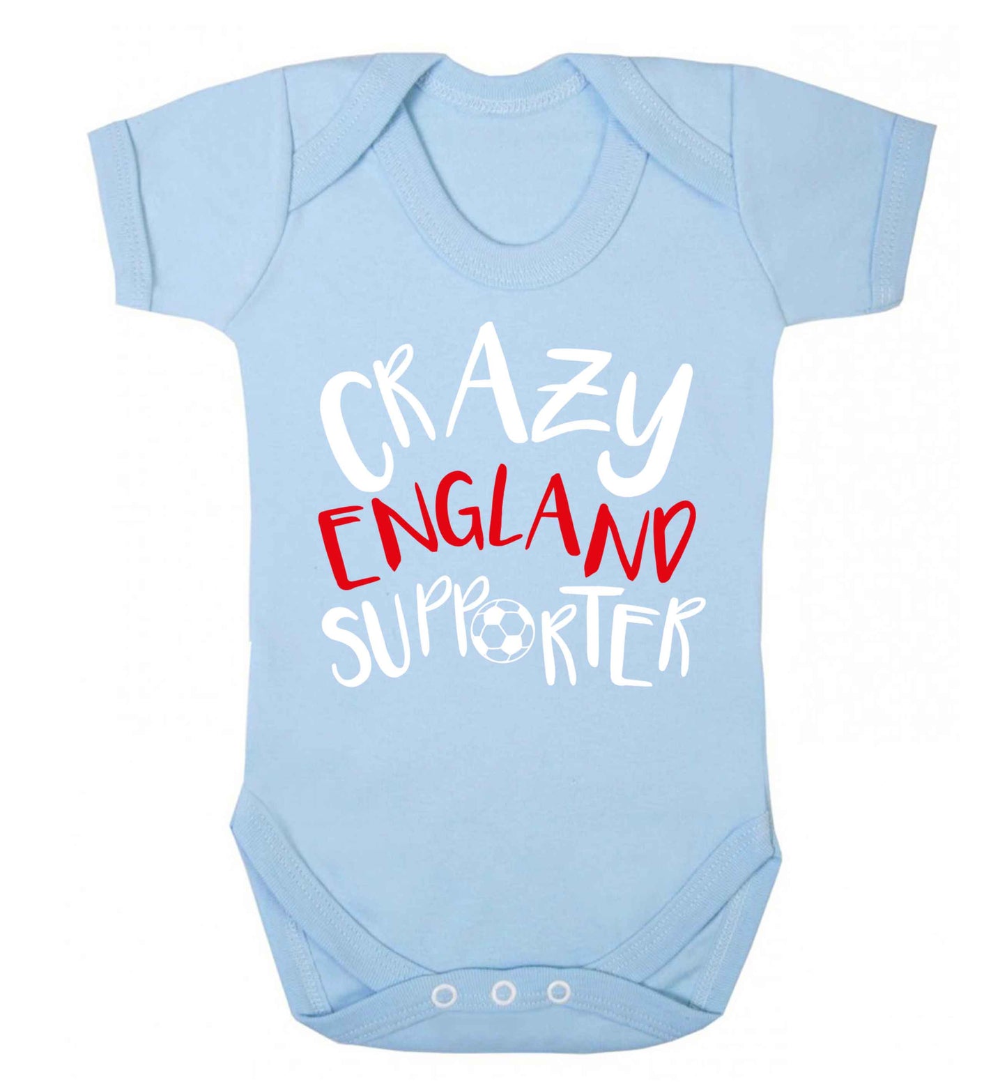 Crazy England supporter Baby Vest pale blue 18-24 months