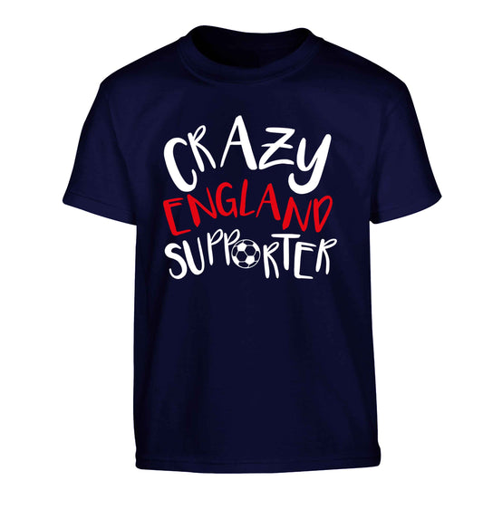 Crazy England supporter Children's navy Tshirt 12-13 Years