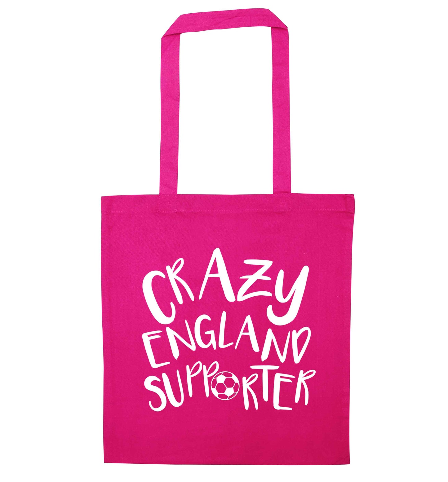 Crazy England supporter pink tote bag