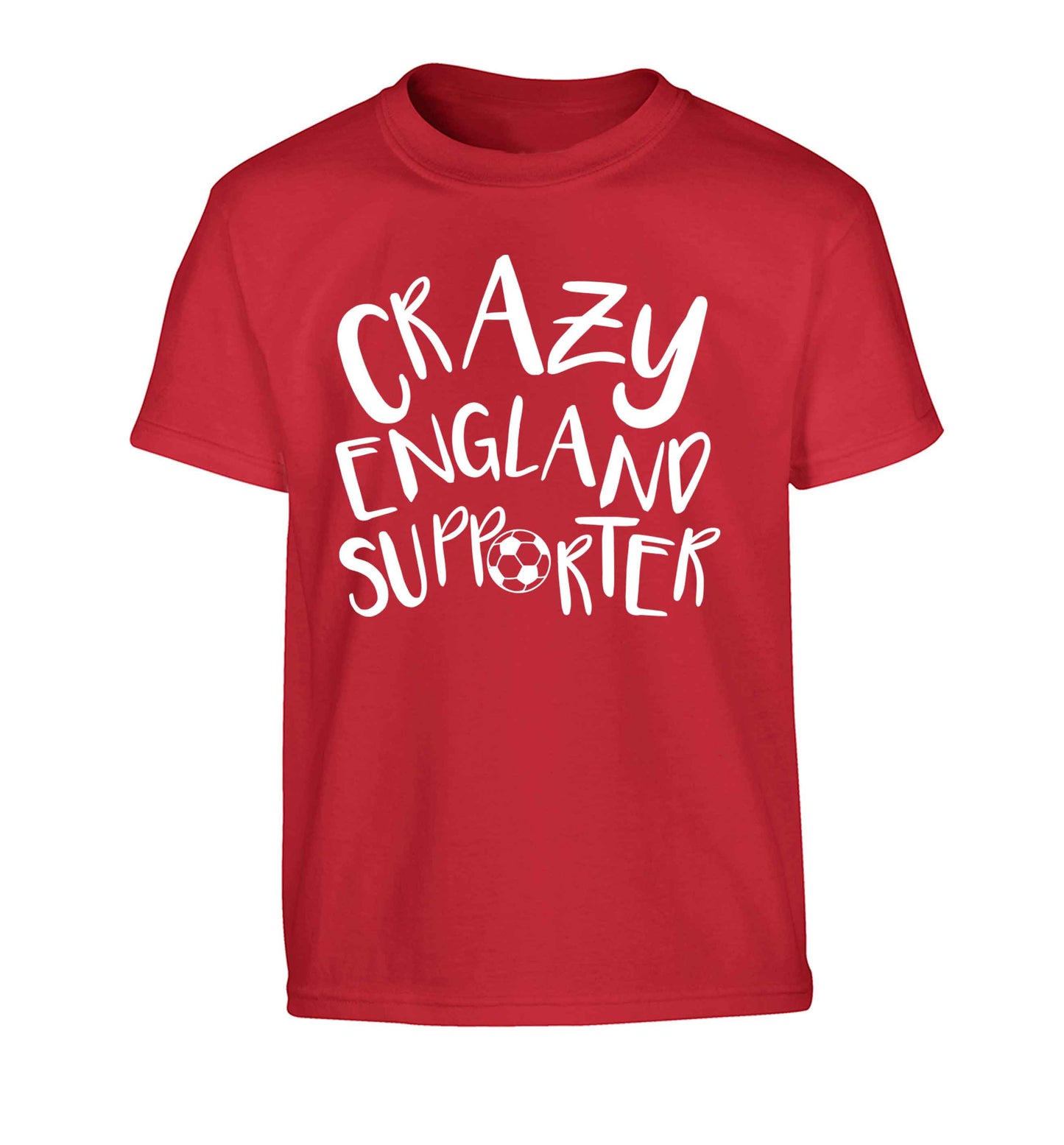 Crazy England supporter Children's red Tshirt 12-13 Years