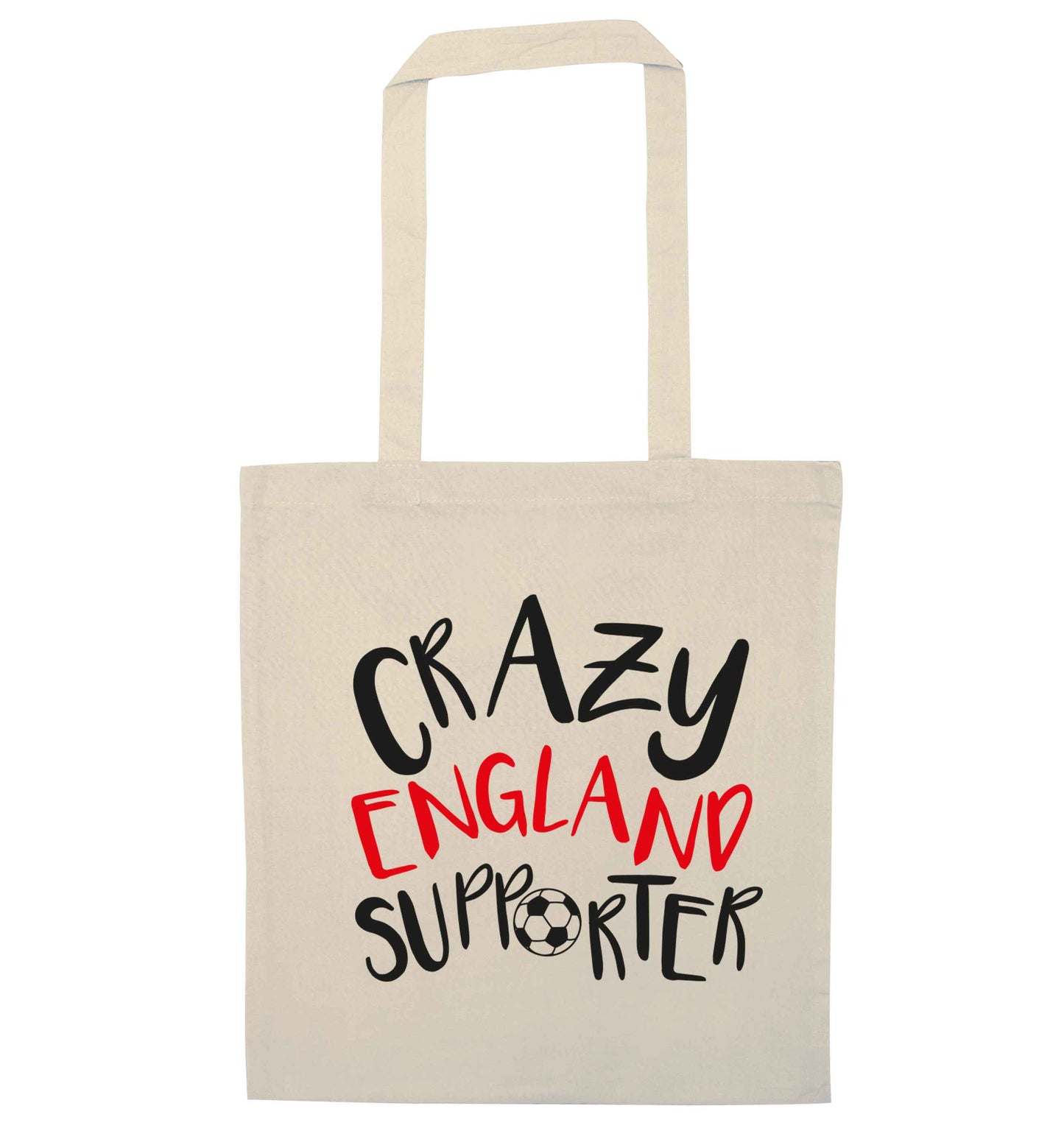 Crazy England supporter natural tote bag