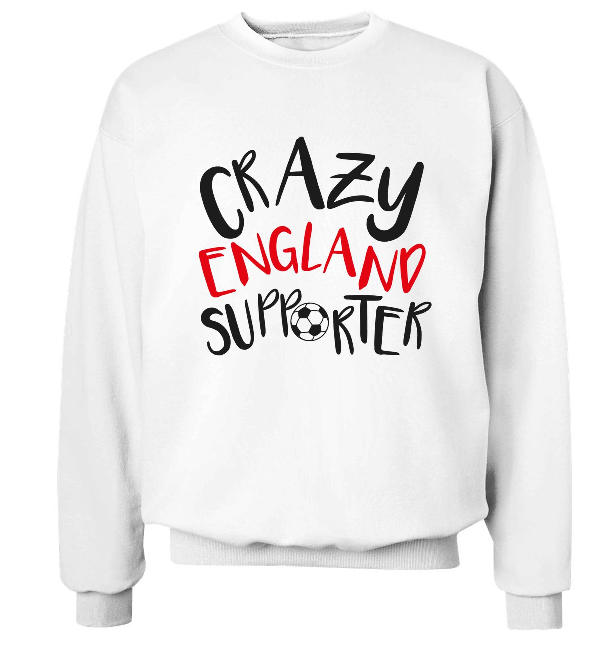 Crazy England supporter Adult's unisex white Sweater 2XL