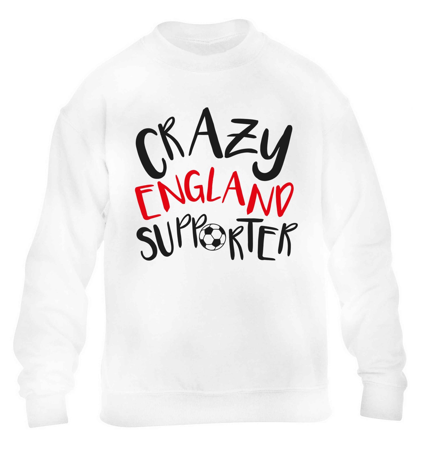 Crazy England supporter children's white sweater 12-13 Years