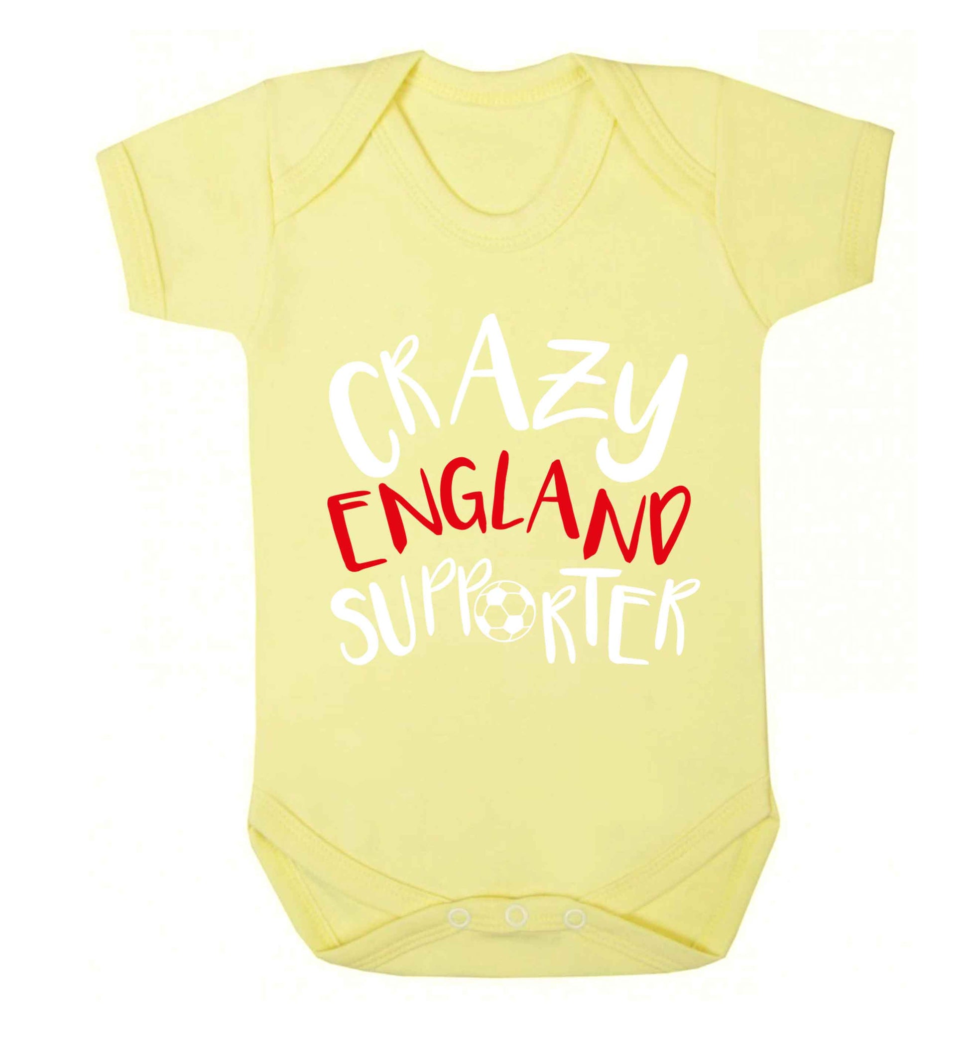 Crazy England supporter Baby Vest pale yellow 18-24 months