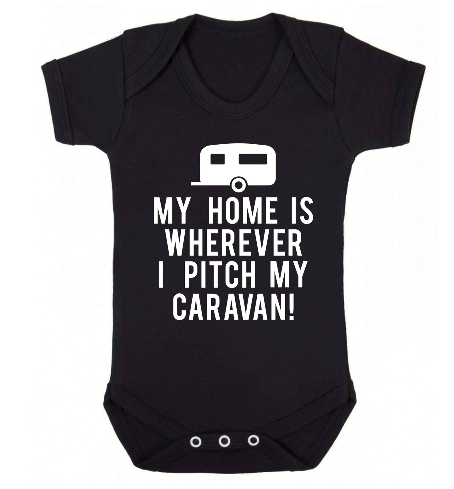 My home is wherever I pitch my caravan Baby Vest black 18-24 months