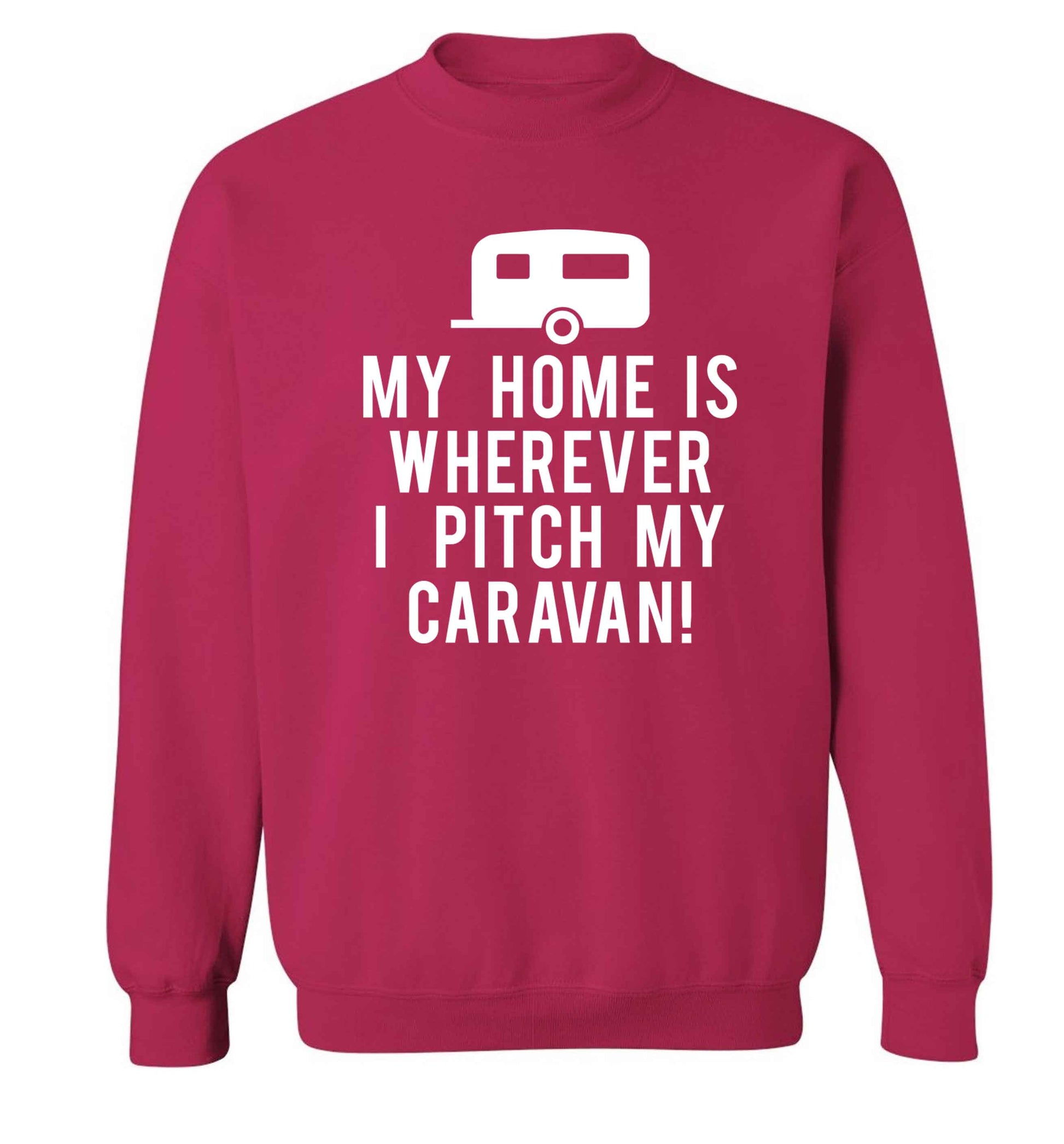 My home is wherever I pitch my caravan Adult's unisex pink Sweater 2XL