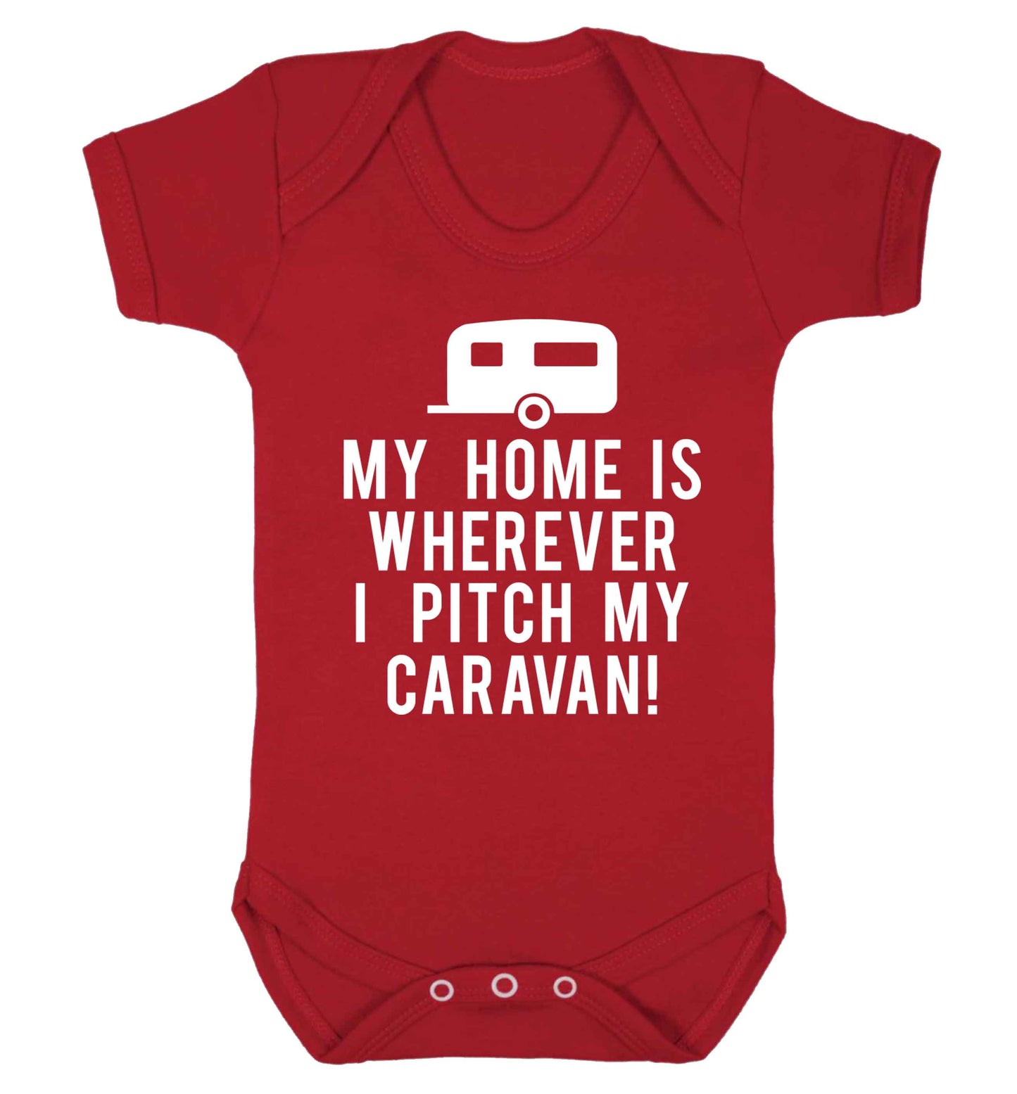 My home is wherever I pitch my caravan Baby Vest red 18-24 months