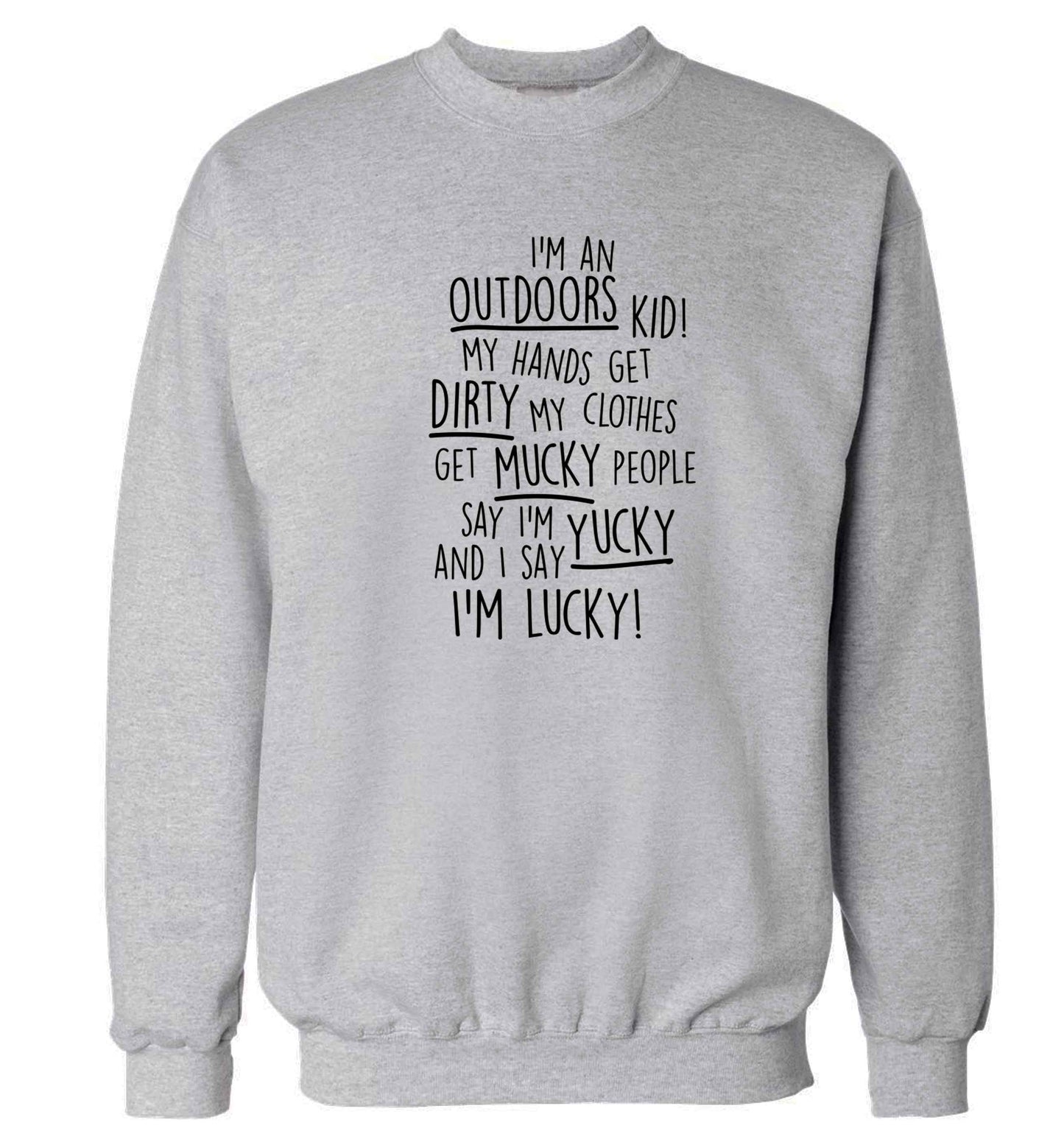 I'm an outdoors kid poem Adult's unisex grey Sweater 2XL