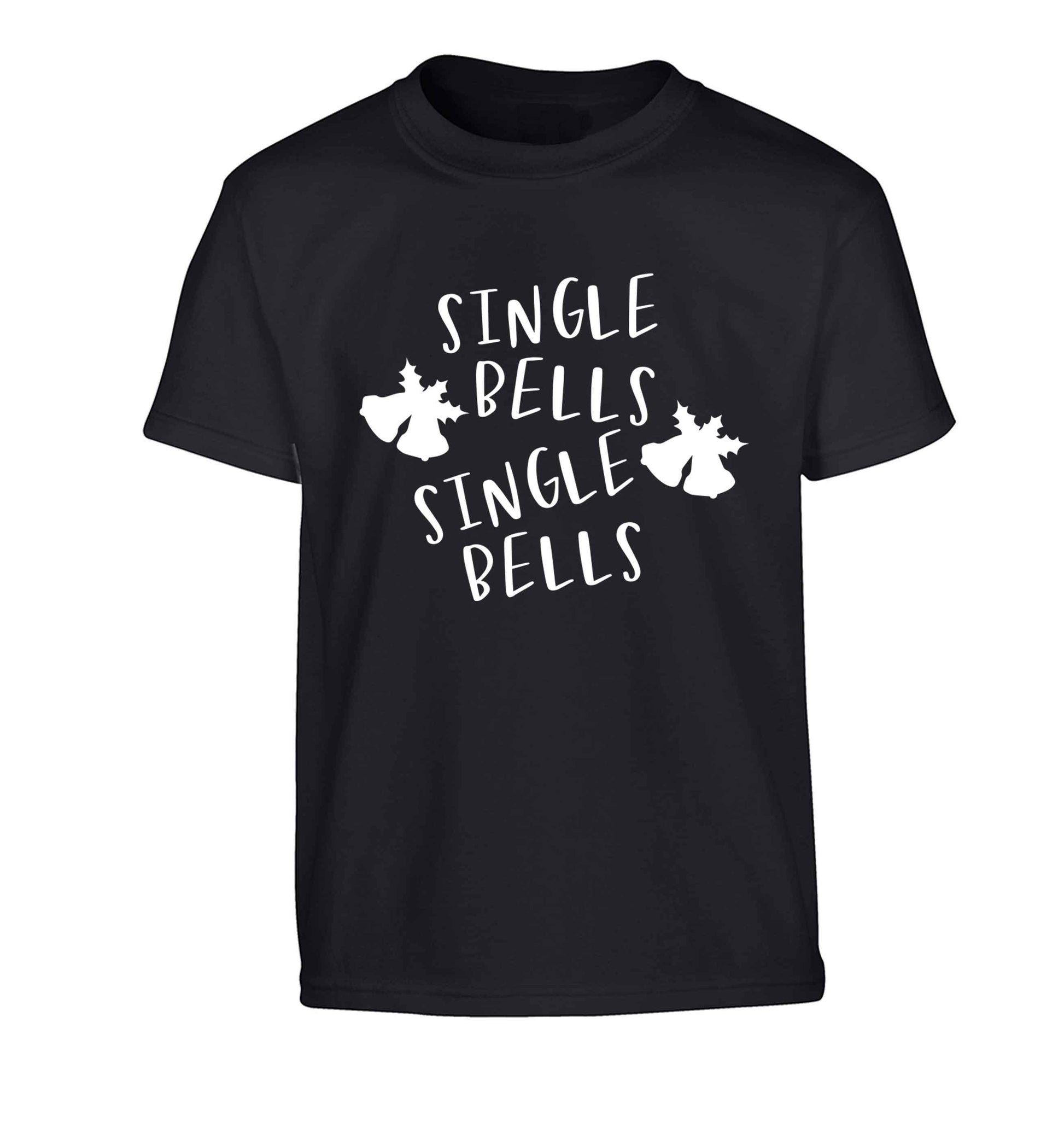 Single bells, single bells Children's black Tshirt 12-13 Years