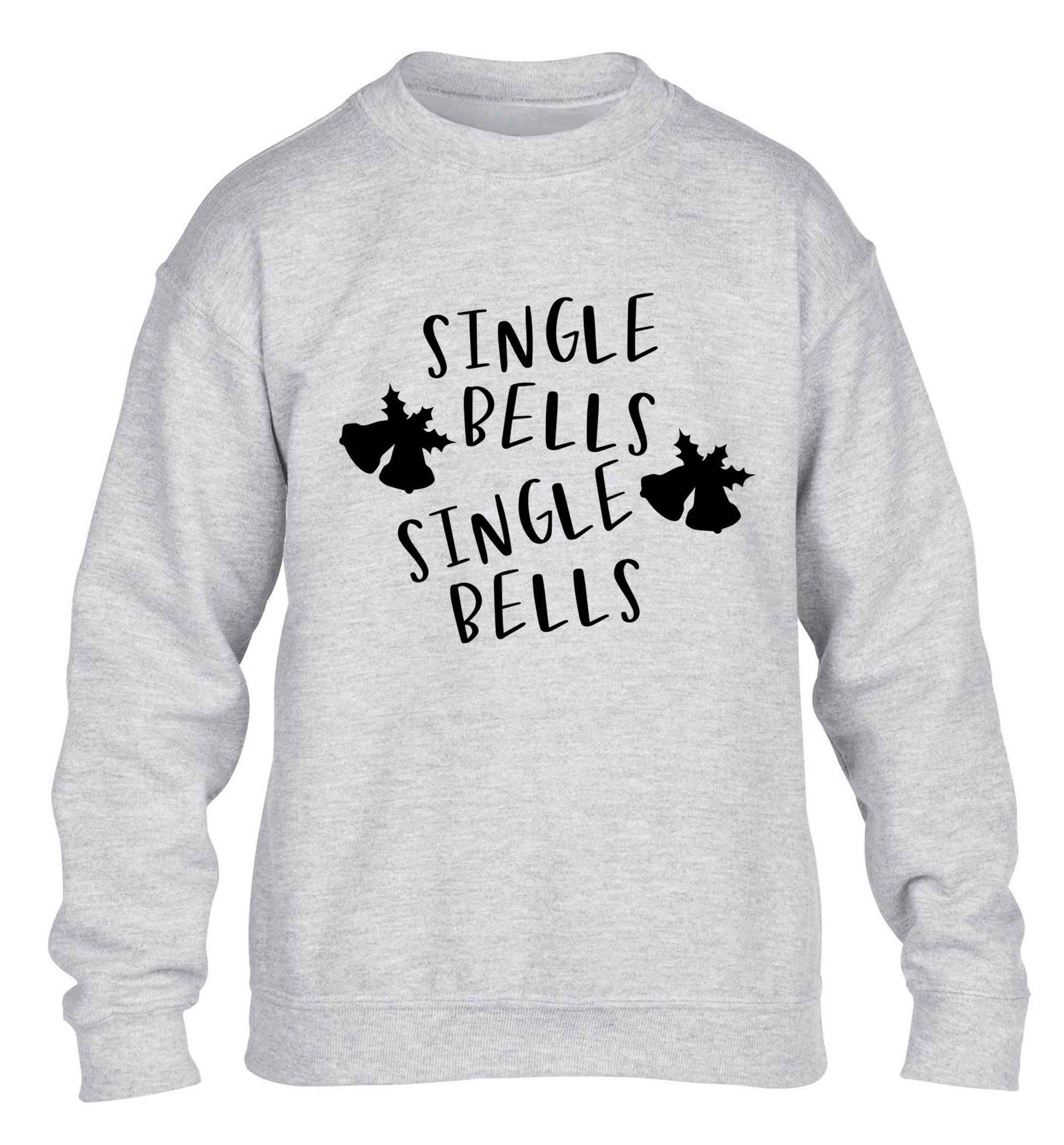 Single bells, single bells children's grey sweater 12-13 Years