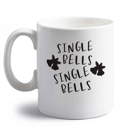 Single bells, single bells right handed white ceramic mug 