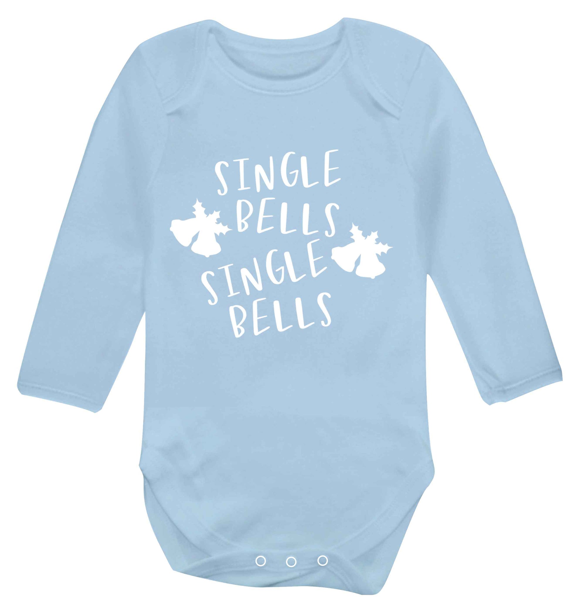 Single bells, single bells Baby Vest long sleeved pale blue 6-12 months