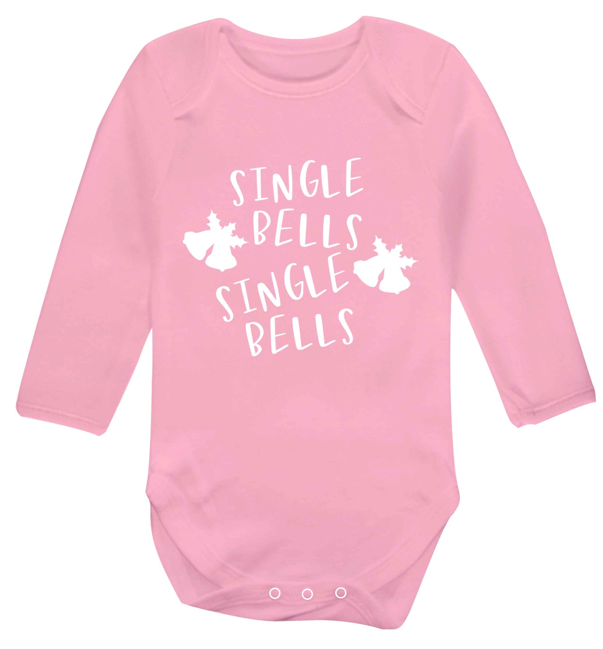 Single bells, single bells Baby Vest long sleeved pale pink 6-12 months