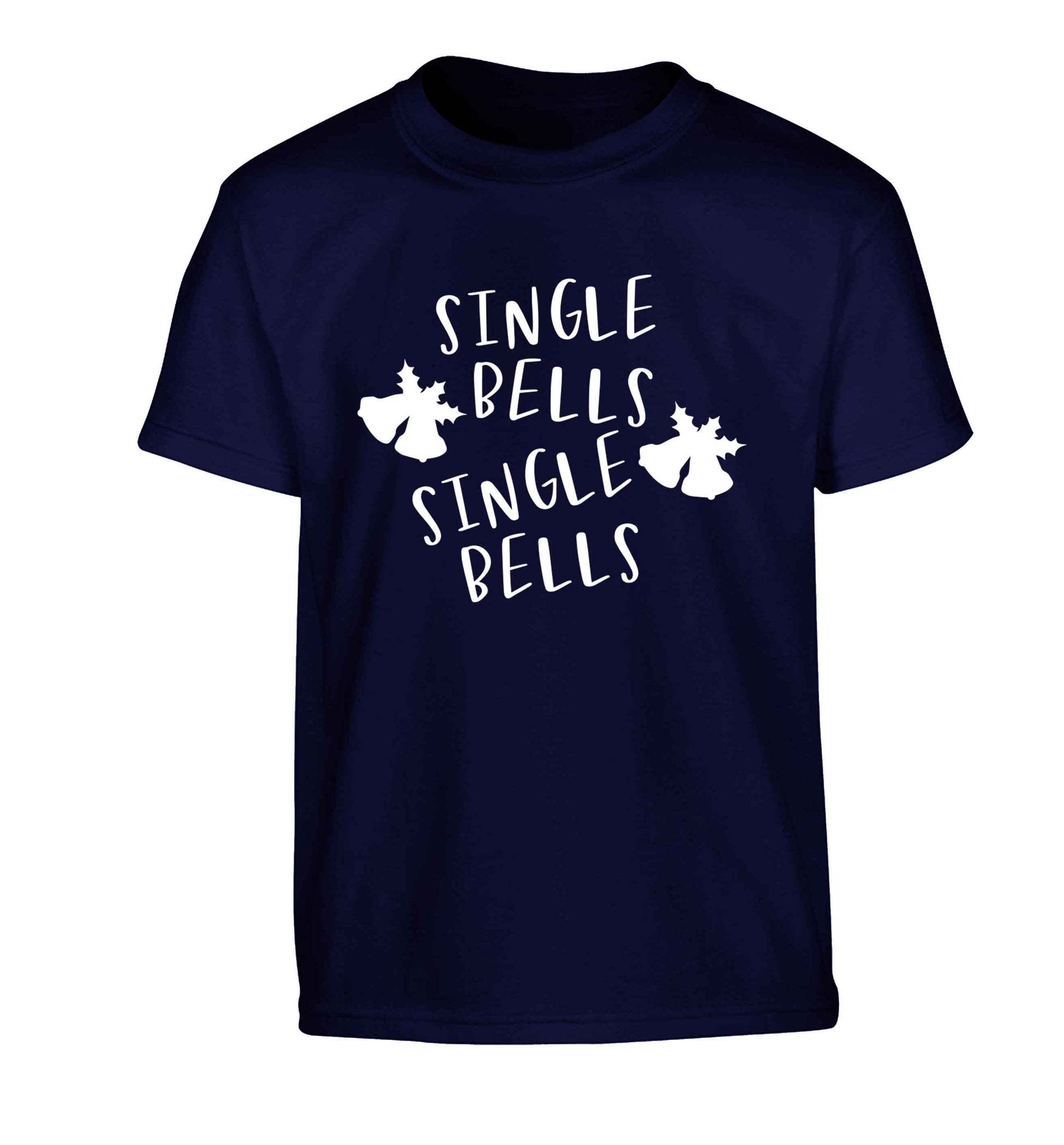 Single bells, single bells Children's navy Tshirt 12-13 Years