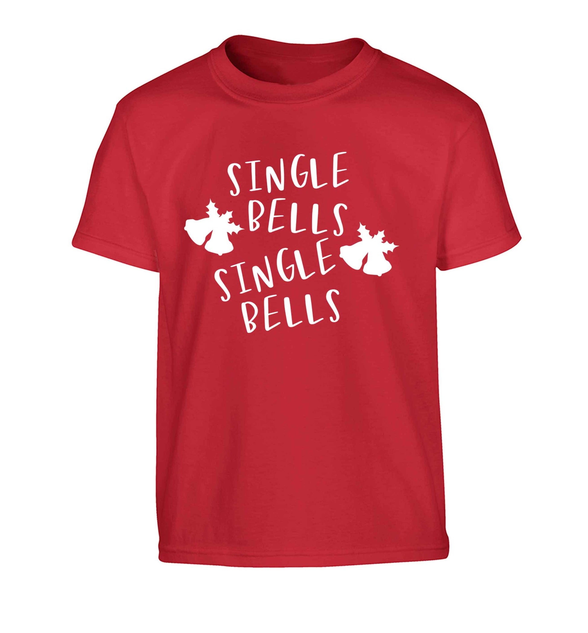 Single bells, single bells Children's red Tshirt 12-13 Years