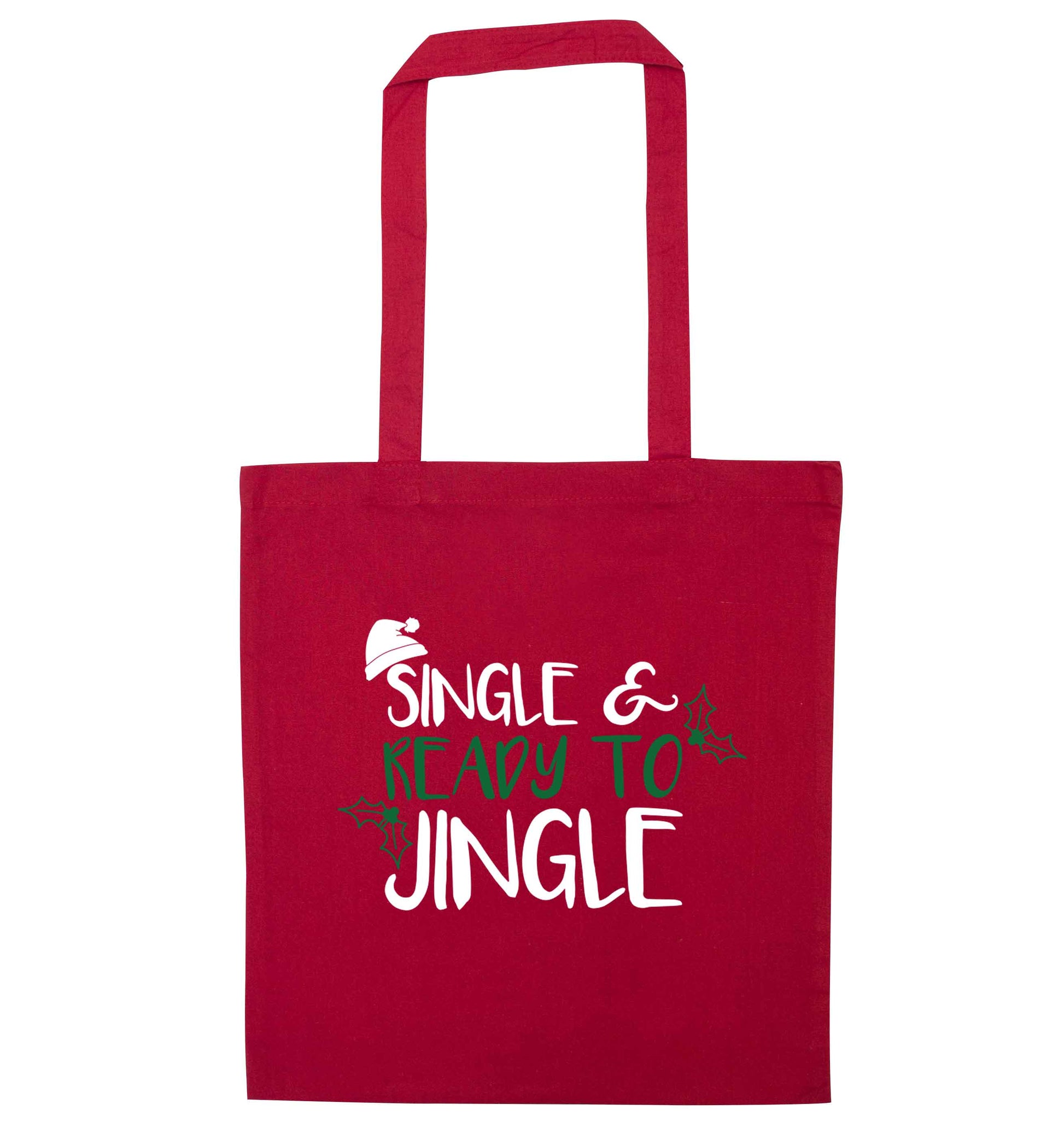 Single and ready to jingle red tote bag
