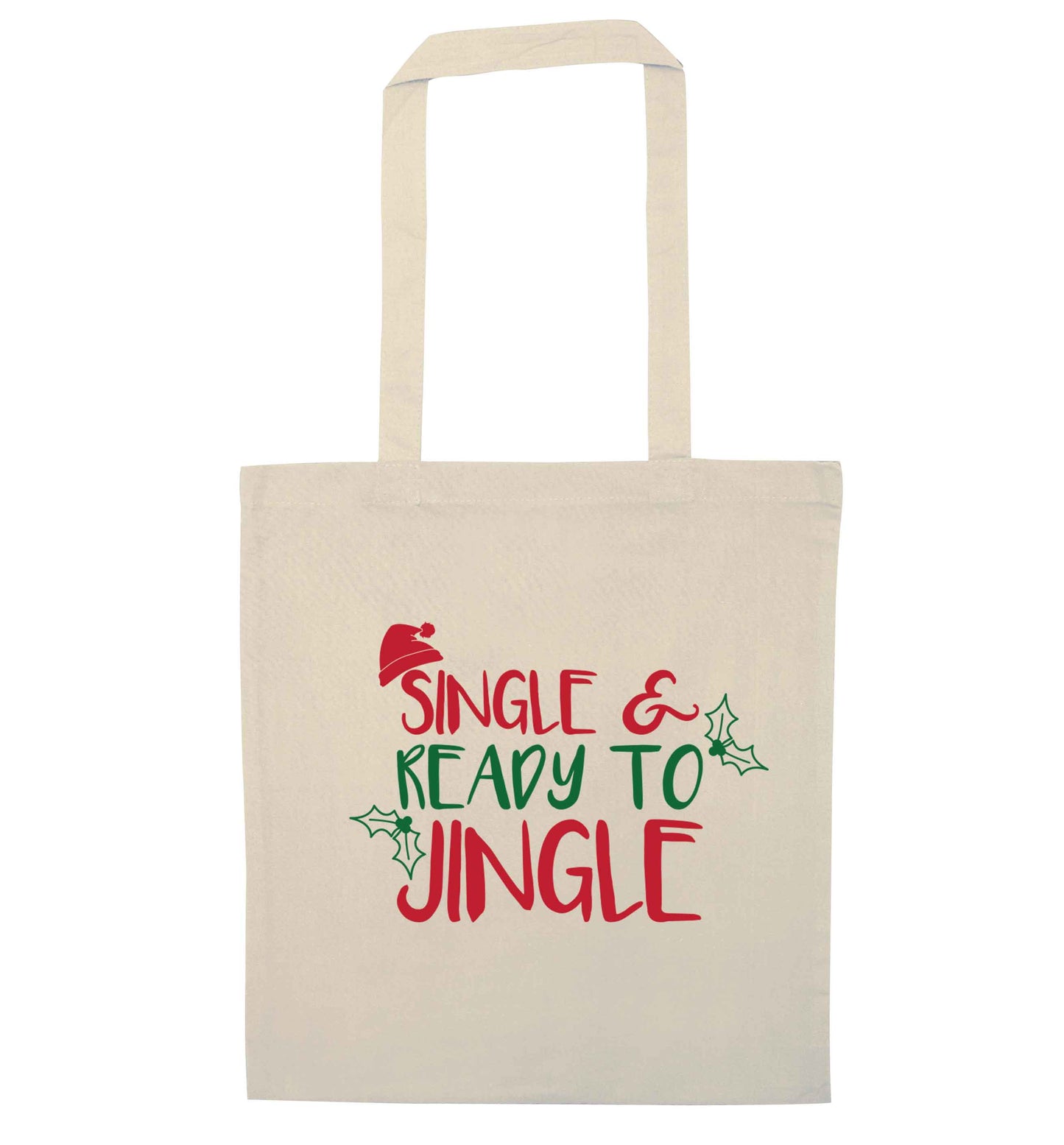 Single and ready to jingle natural tote bag