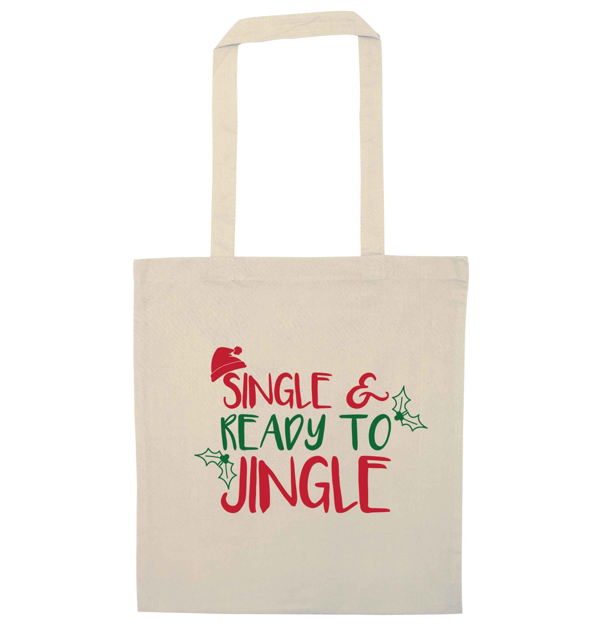 Single and ready to jingle natural tote bag