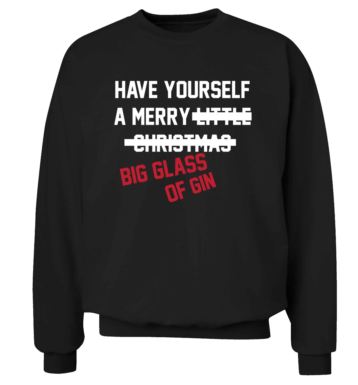 Have yourself a merry big glass of gin Adult's unisex black Sweater 2XL