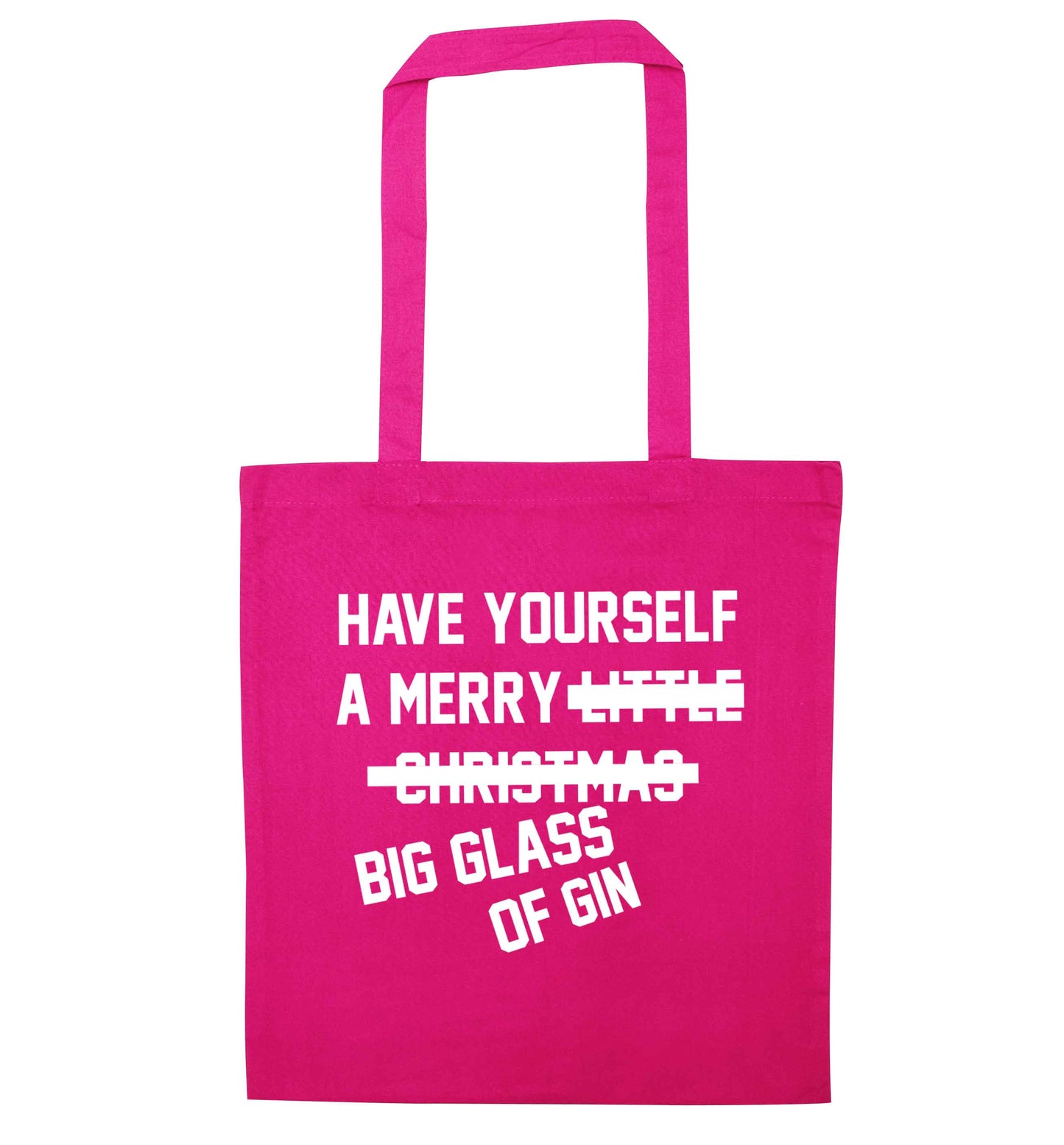 Have yourself a merry big glass of gin pink tote bag